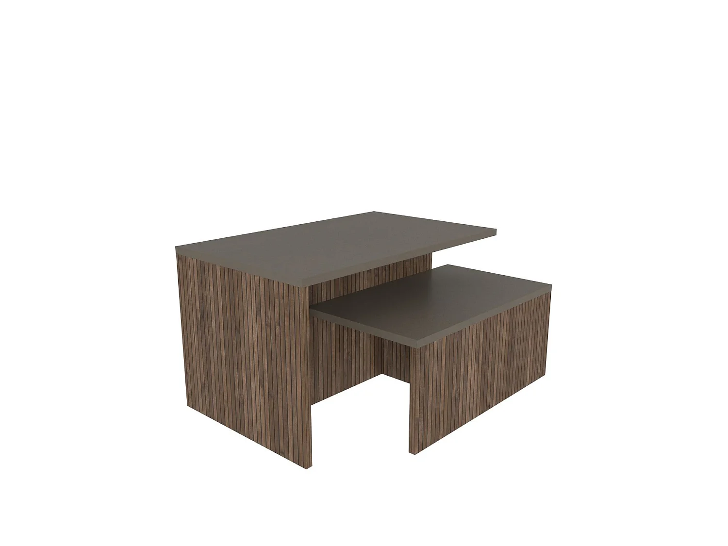Tavolo allungabile (2 pezzi) in legno "Twins" 72 x 45 x 42 cm - Taupe