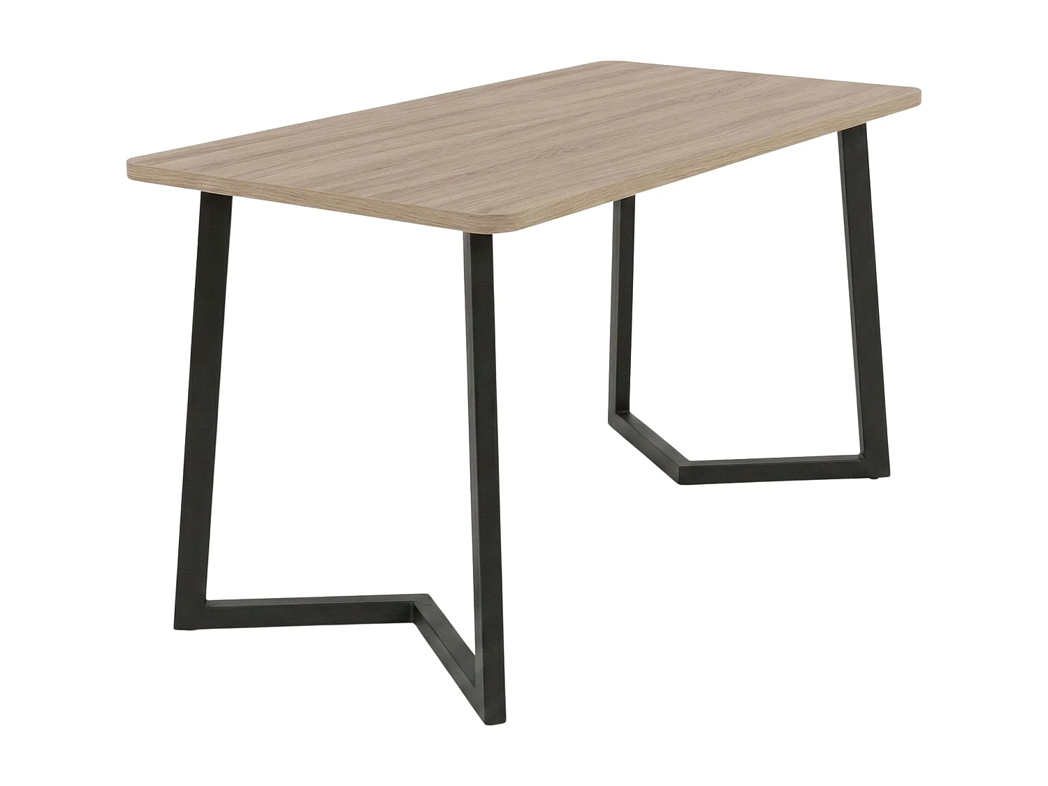 Conjunto de mesa de jantar Bergam com 4 cadeiras, em carvalho e bege.