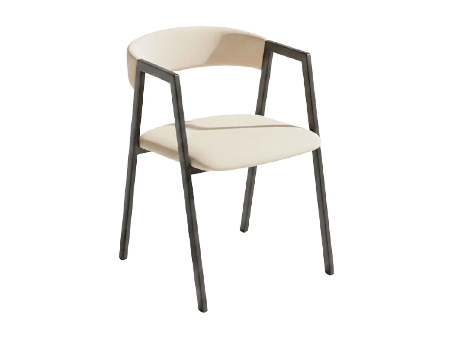 Conjunto de mesa de jantar Bergam com 4 cadeiras, em carvalho e bege.
