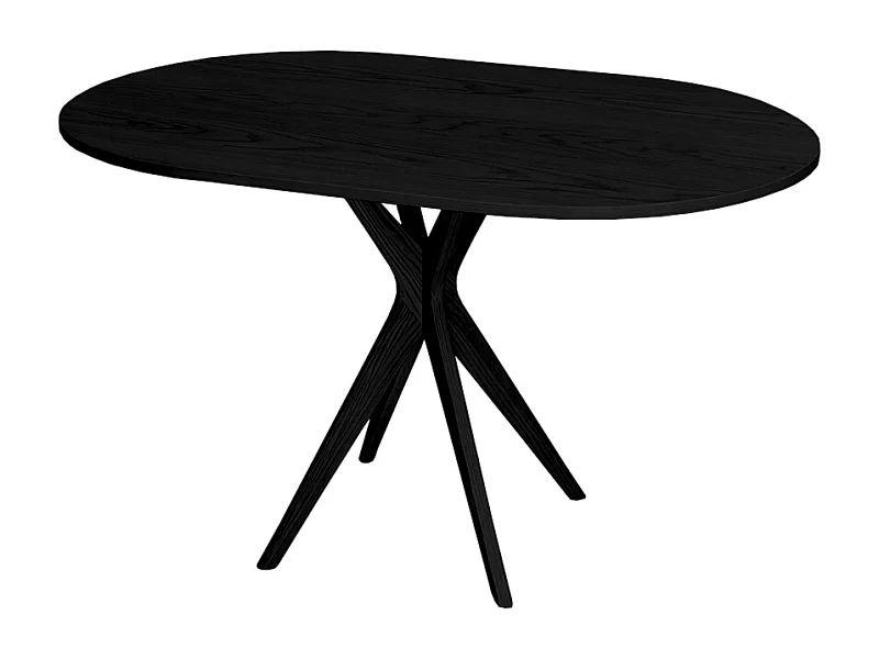 Table à manger ovale 75x100cm Jubi frêne teinté noir