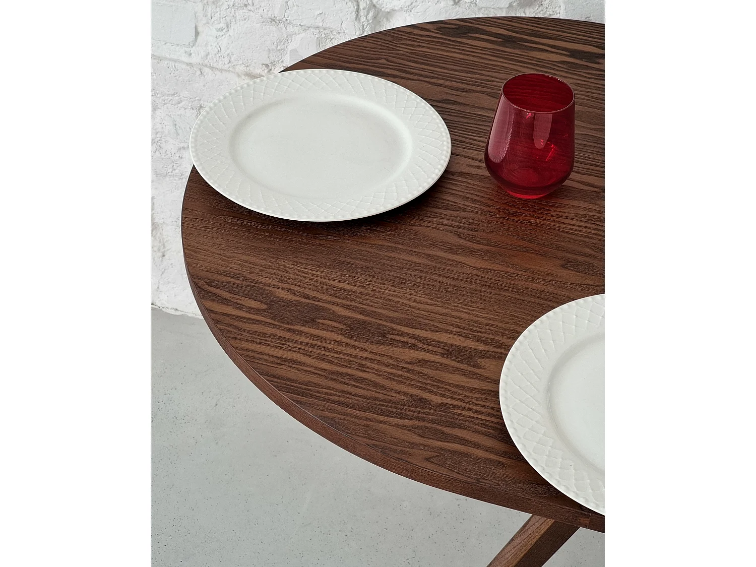 Table à manger ovale 75x100cm Jubi frêne teinté blanc