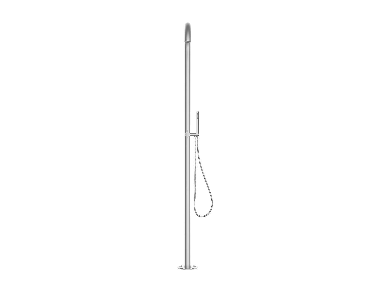 Douche d’extérieur avec douchette – Inox brossé – Argenté – H 230 cm – DESNARO