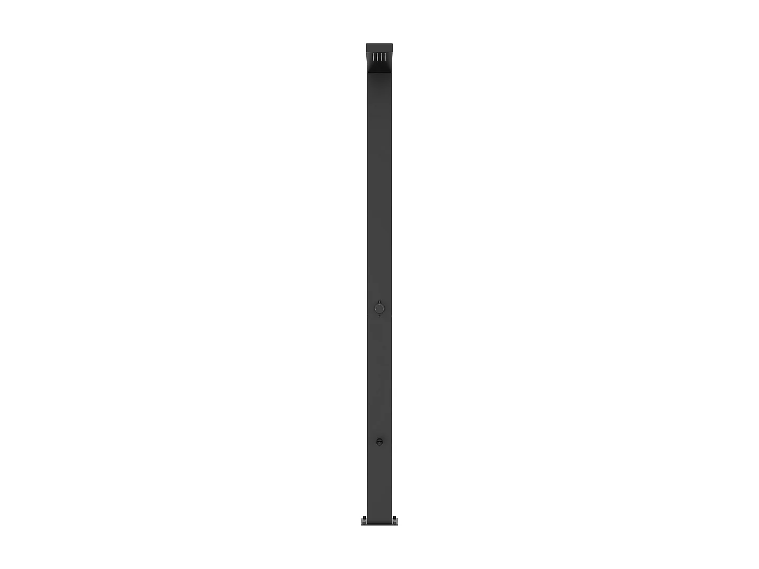 Douche solaire d’extérieur avec rince-pieds – Réservoir d’eau 30 L – Inox – Noir mat – H 224 cm – SOLNARO