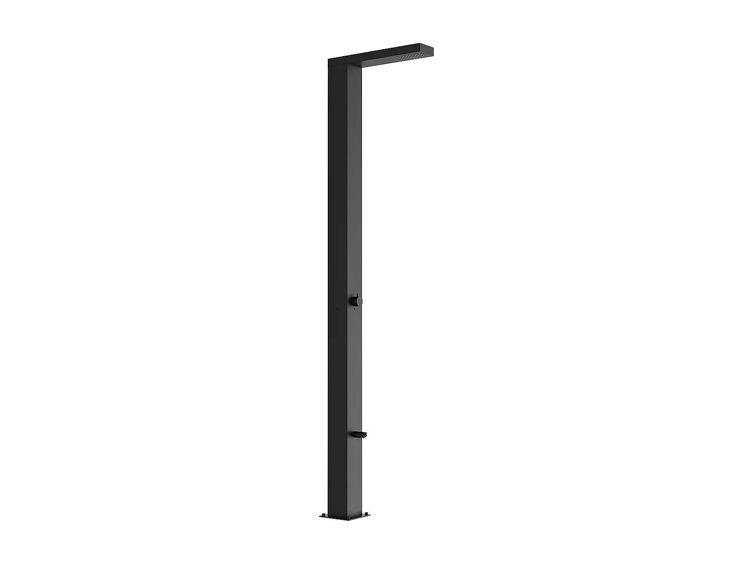 Douche solaire d’extérieur avec rince-pieds – Réservoir d’eau 30 L – Inox – Noir mat – H 224 cm – SOLNARO