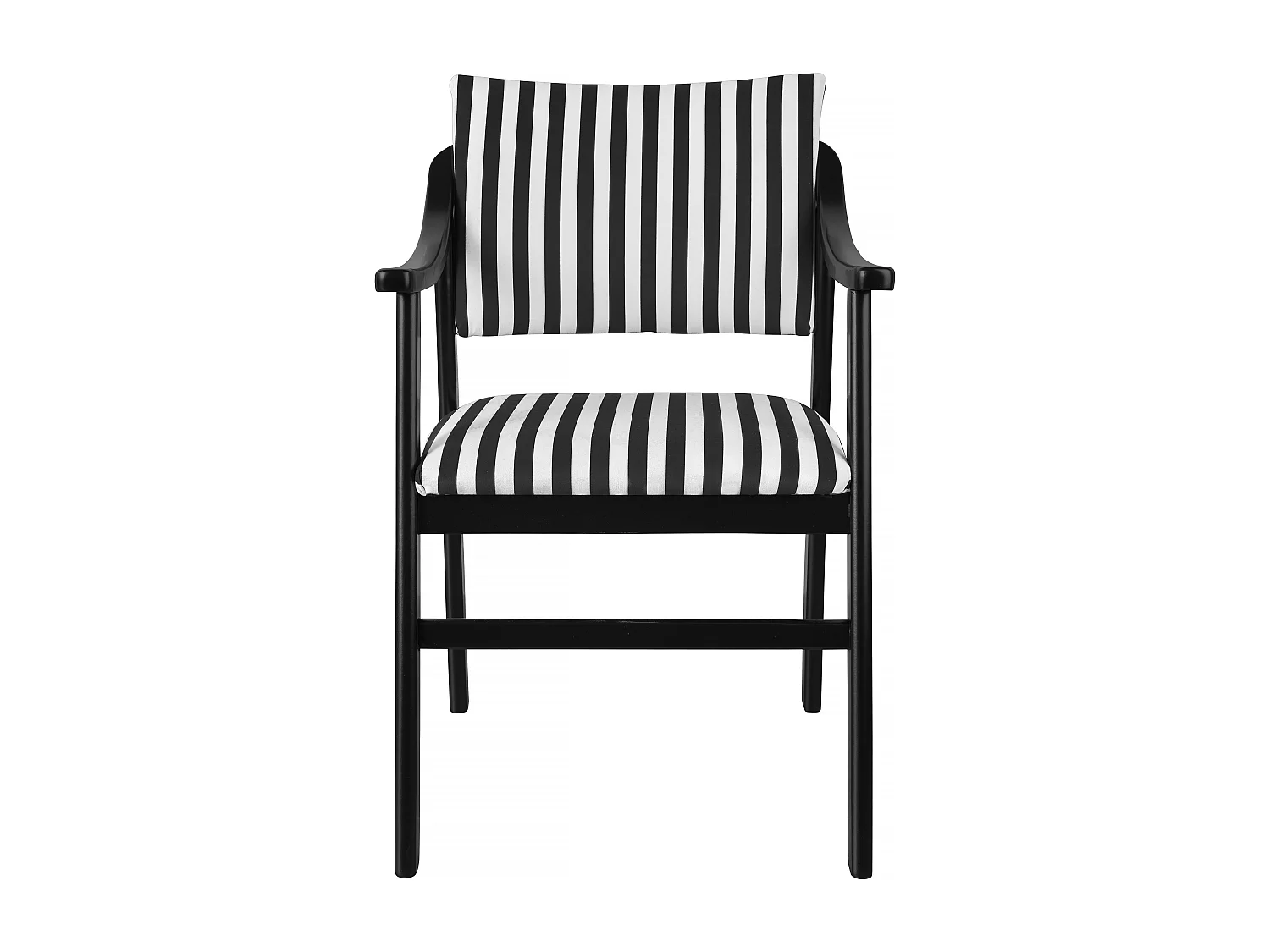 Silla madera negra y tejido a rayas blancas y negras ETIENNE