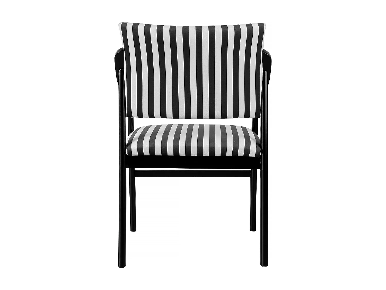 Silla madera negra y tejido a rayas blancas y negras ETIENNE