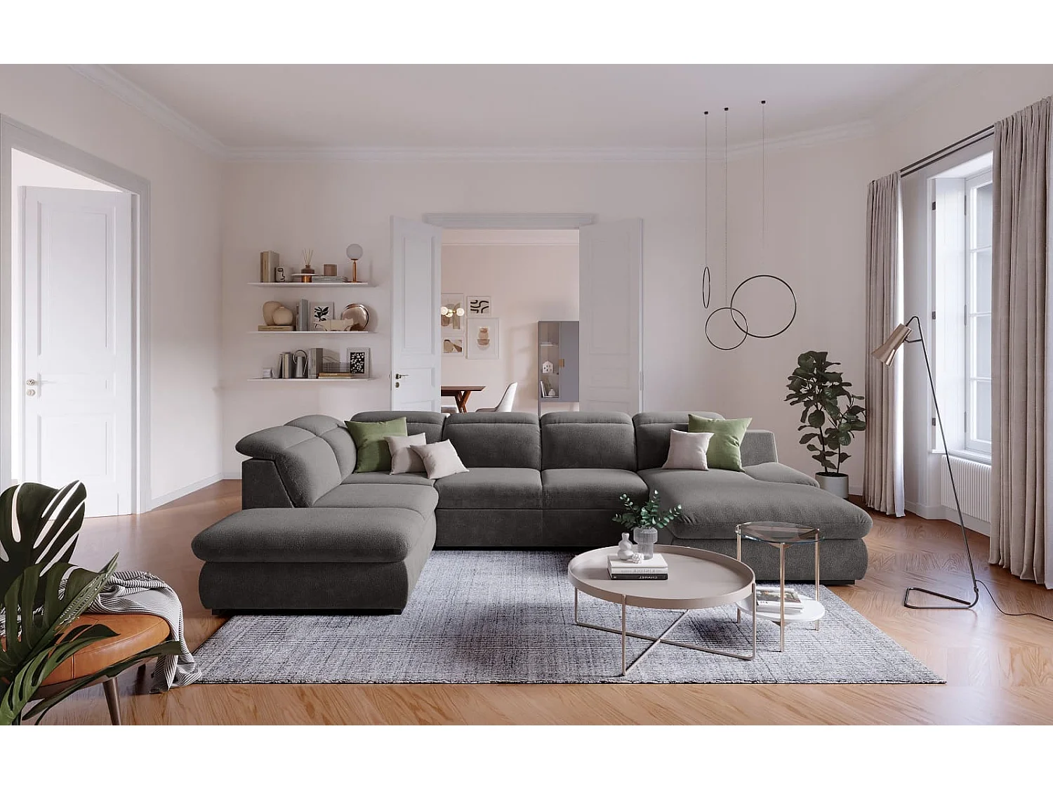 MYHOMELANDO Lorena woonlandschap – U-vorm met slaapfunctie en opbergruimte