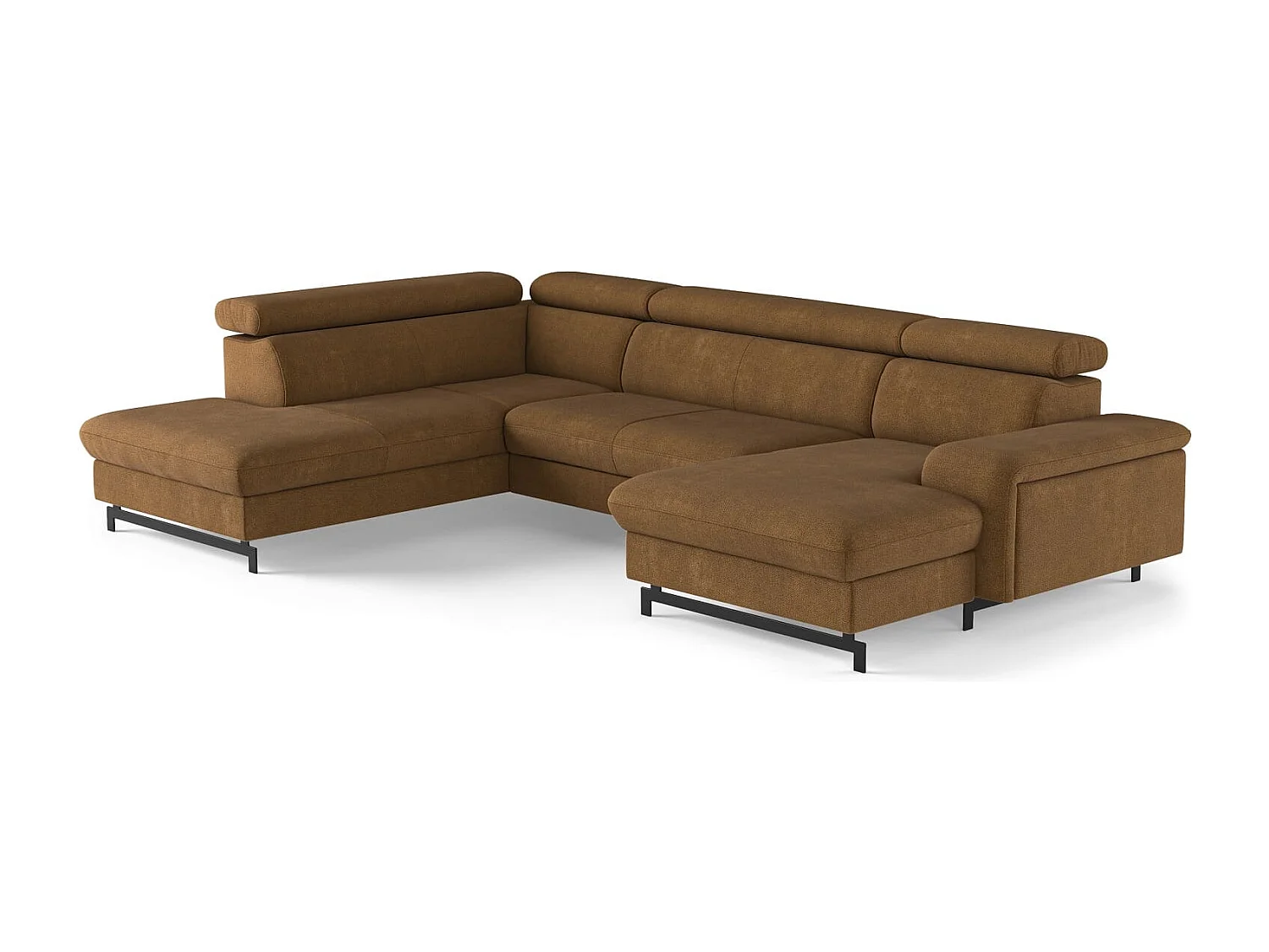 MYHOMELANDO Emma woonlandschap – U-vorm met slaapfunctie en opbergruimte, Orlando-stof