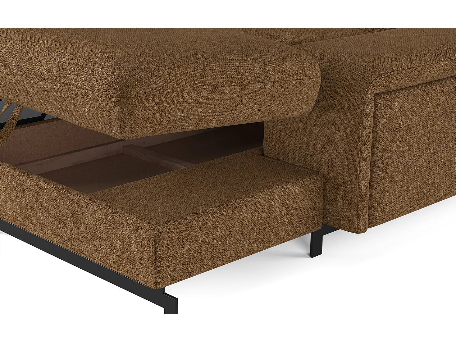 MYHOMELANDO Emma woonlandschap – U-vorm met slaapfunctie en opbergruimte, Orlando-stof