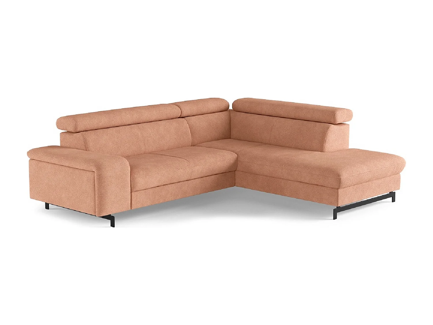 MYHOMELANDO Emma hoekbank – L-vorm met slaapfunctie en opbergruimte, verstelbare hoofdsteunen