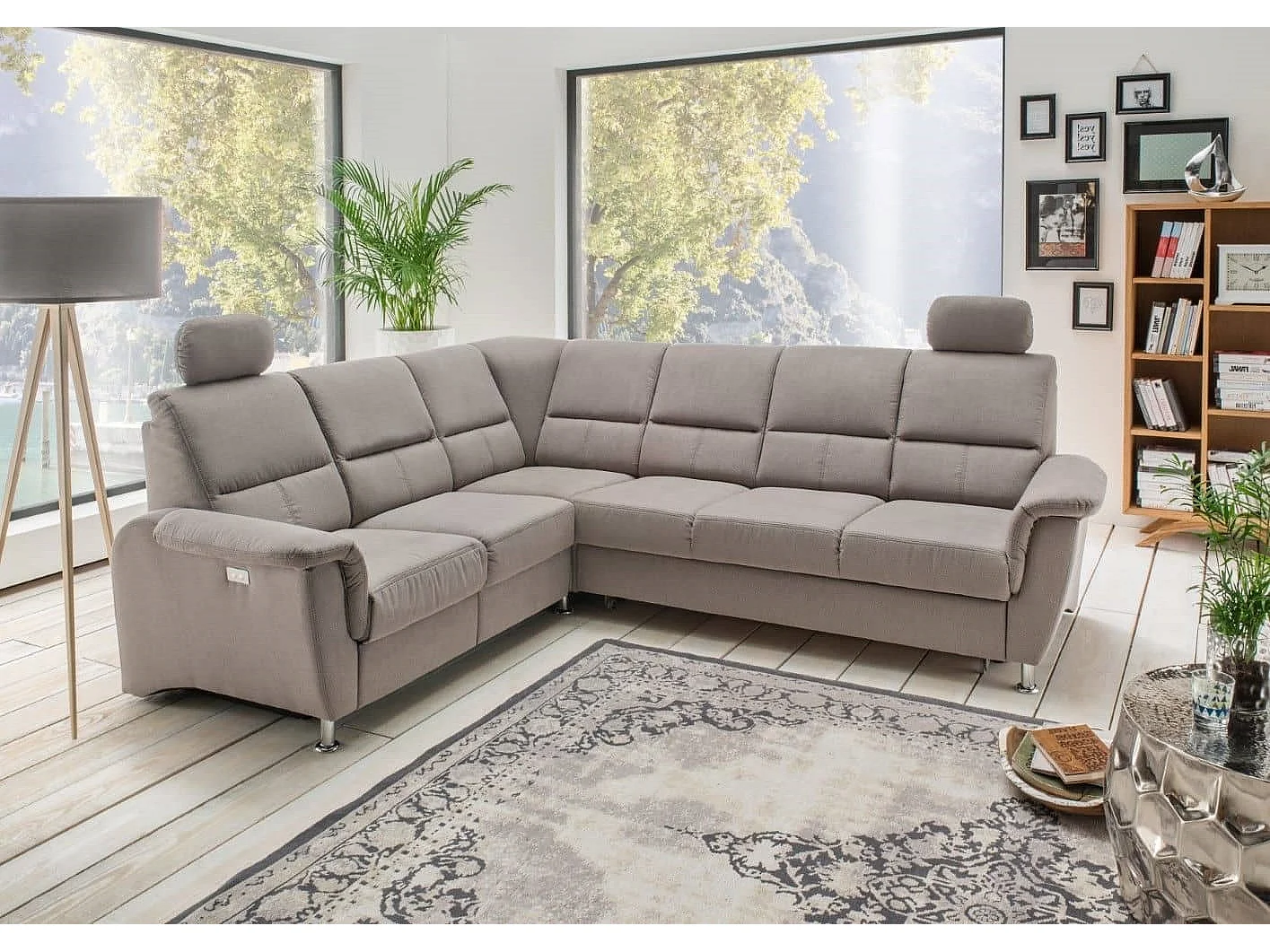 MYHOMELANDO Paris canapé d’angle – fonction couchage, fonction relax électrique, port USB