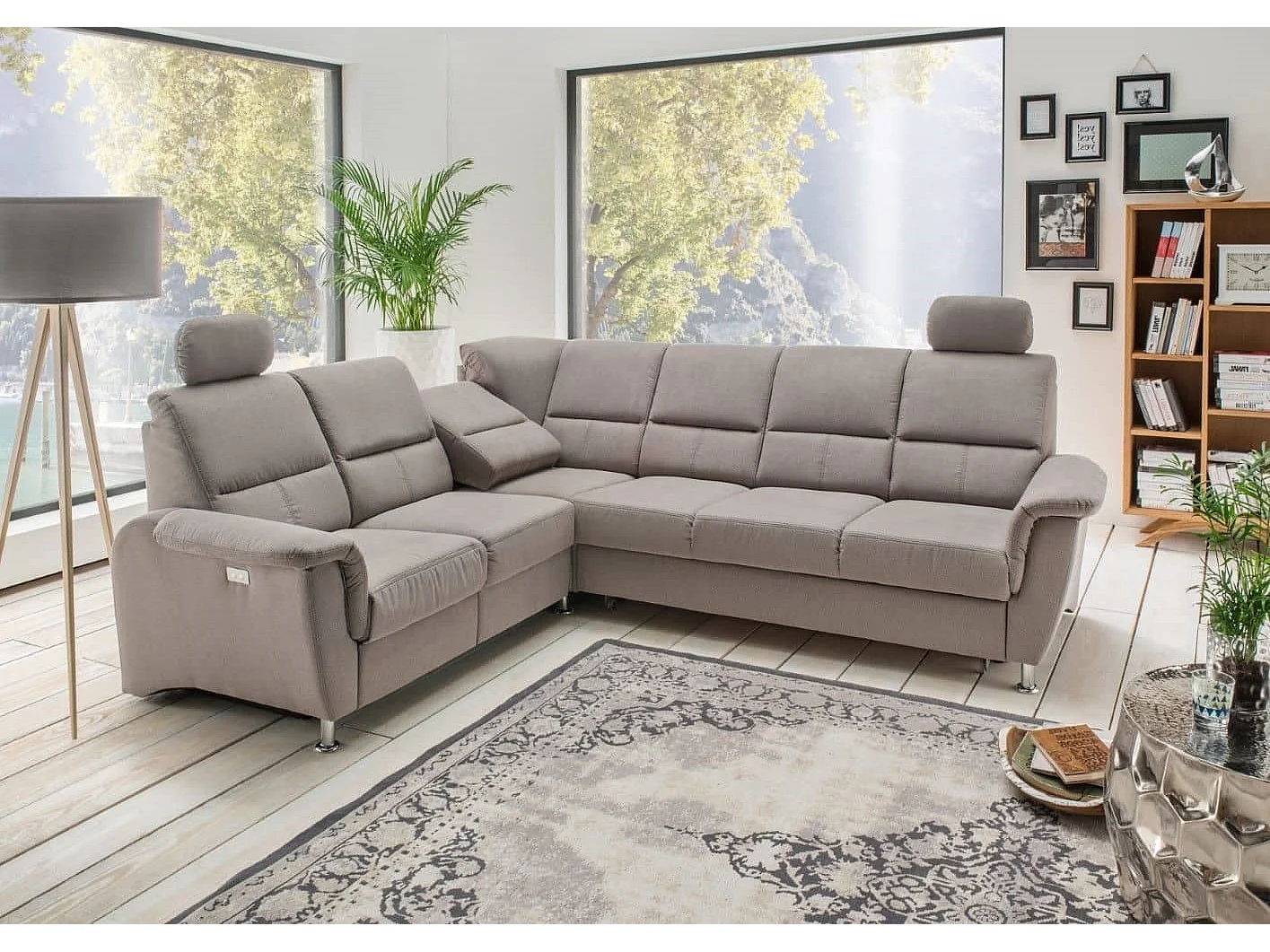 MYHOMELANDO Paris canapé d’angle – fonction couchage, fonction relax électrique, port USB