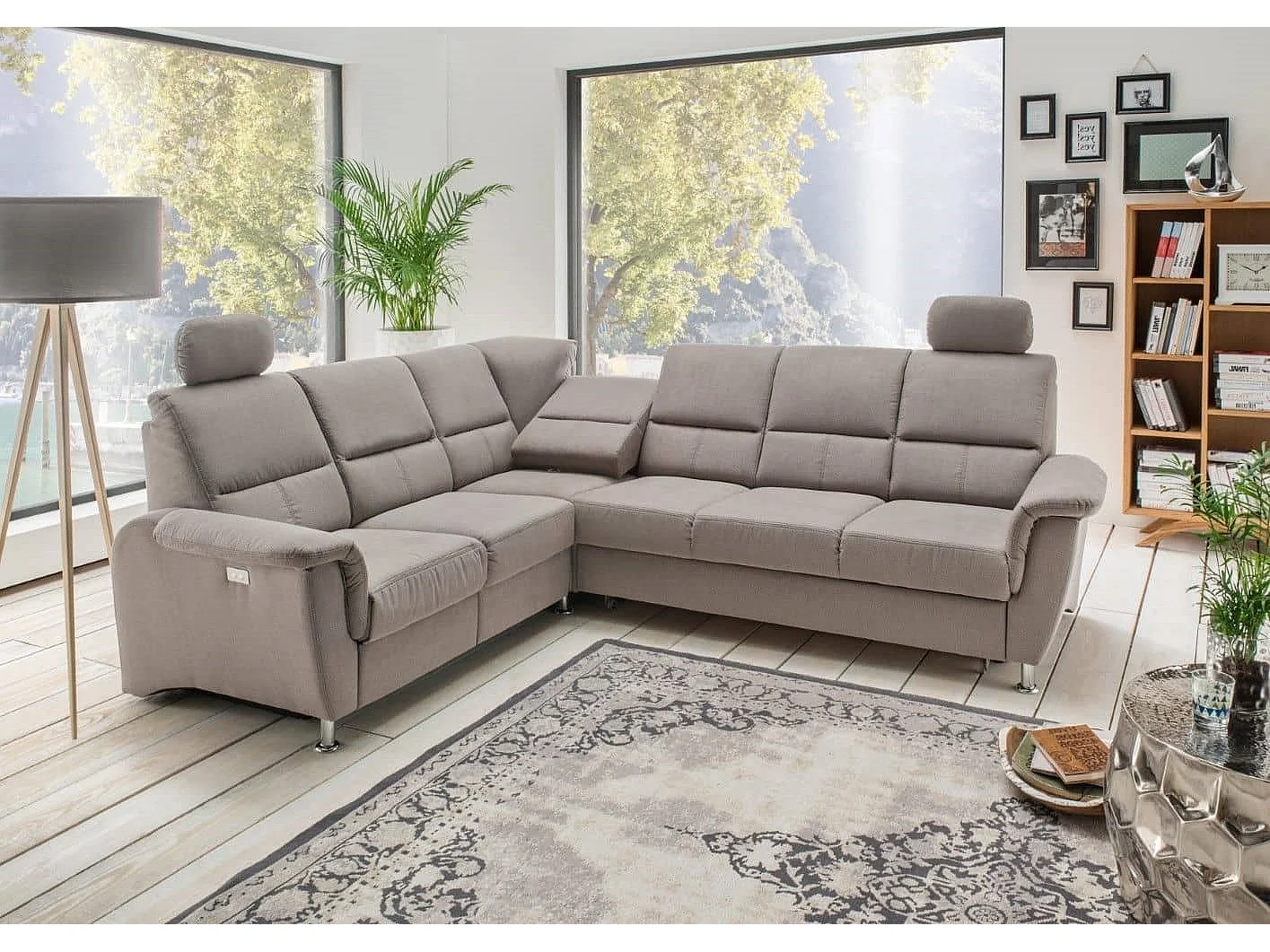 MYHOMELANDO Paris canapé d’angle – fonction couchage, fonction relax électrique, port USB