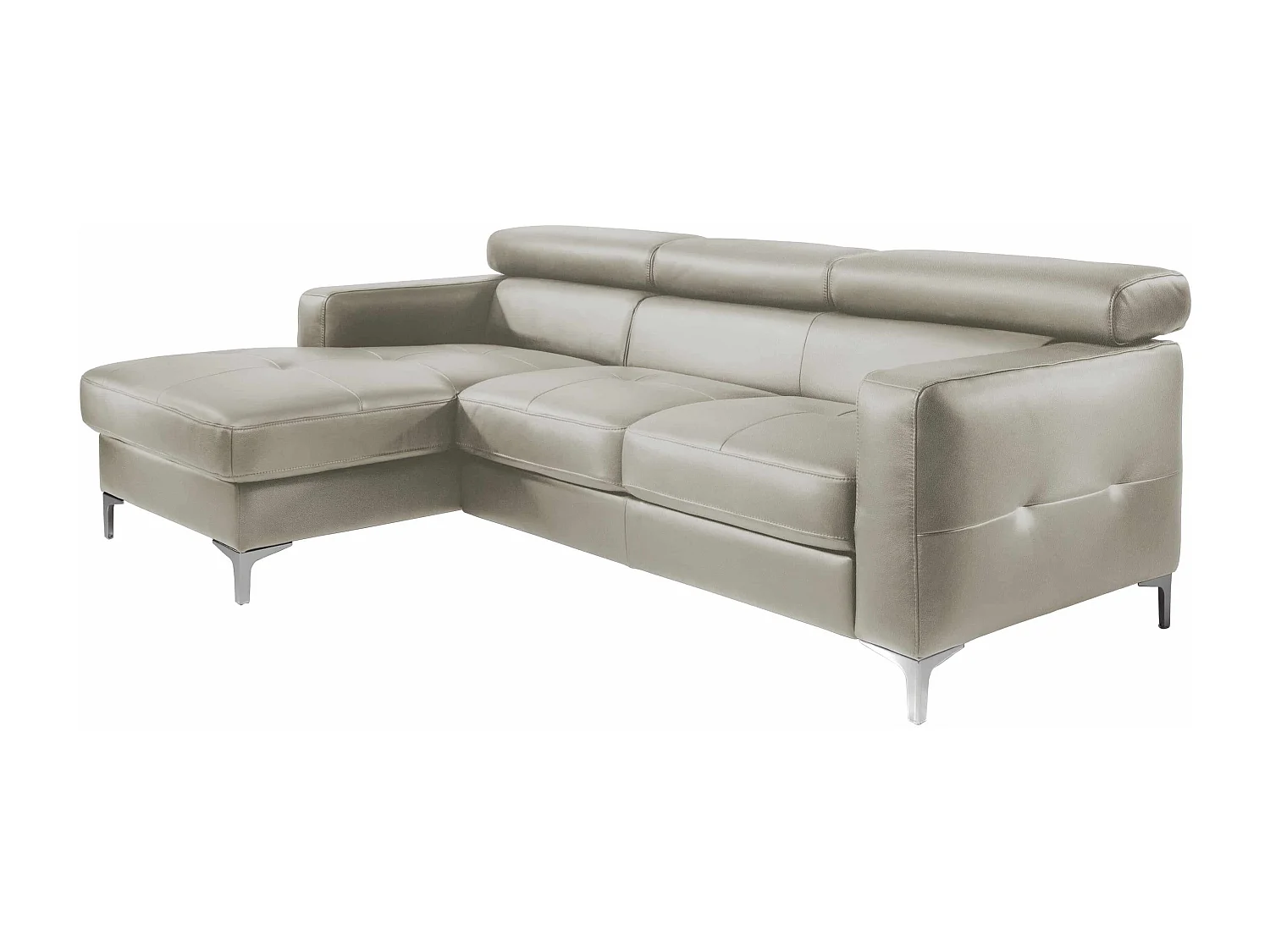 MYHOMELANDO Sammy echt leren hoekbank – L-vorm met recamière, slaapfunctie en opbergruimte