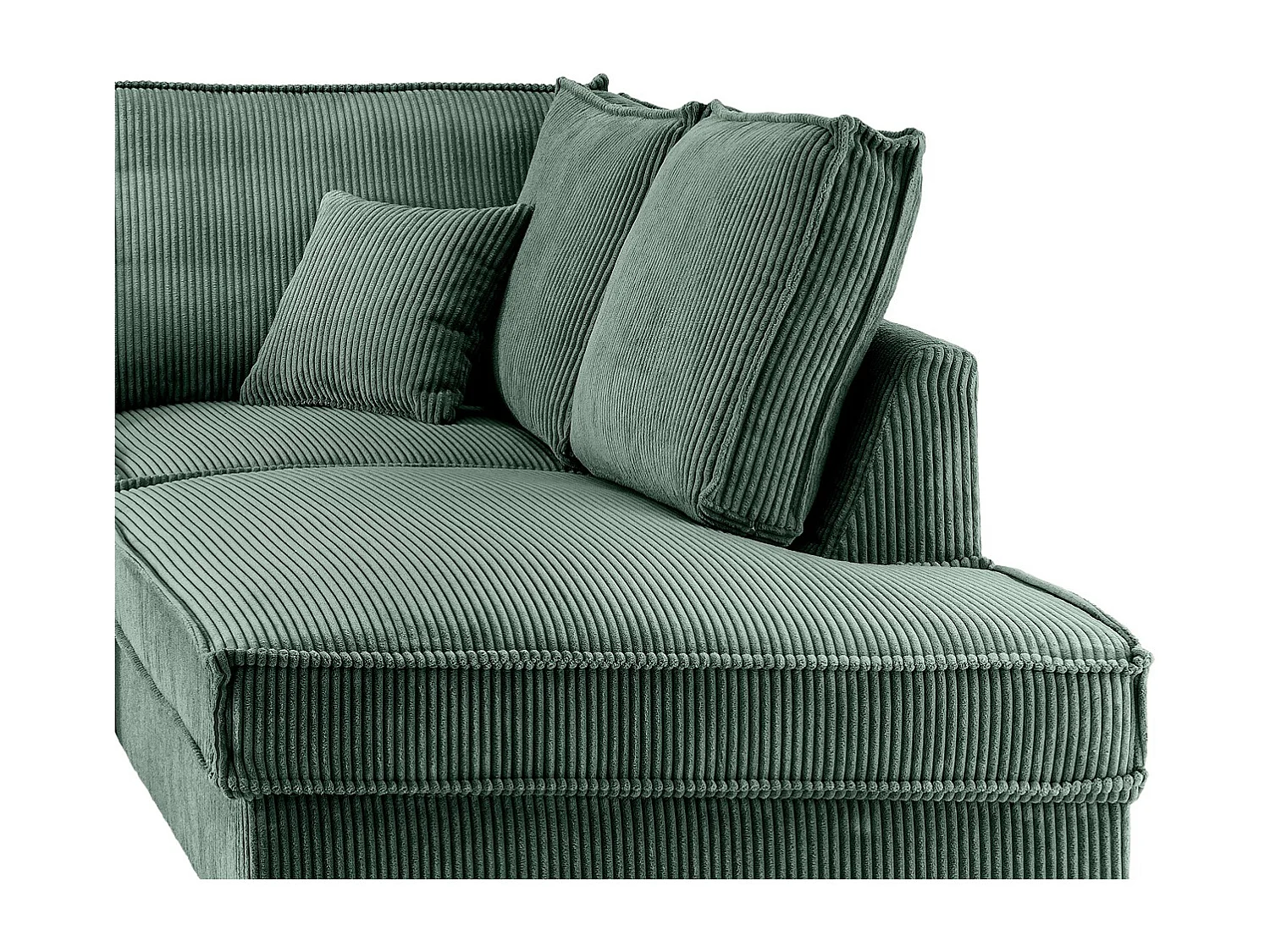 MYHOMELANDO Jerome Wohnlandschaft – U-Form Schlaffunktion und Bettkasten, Cordstoff