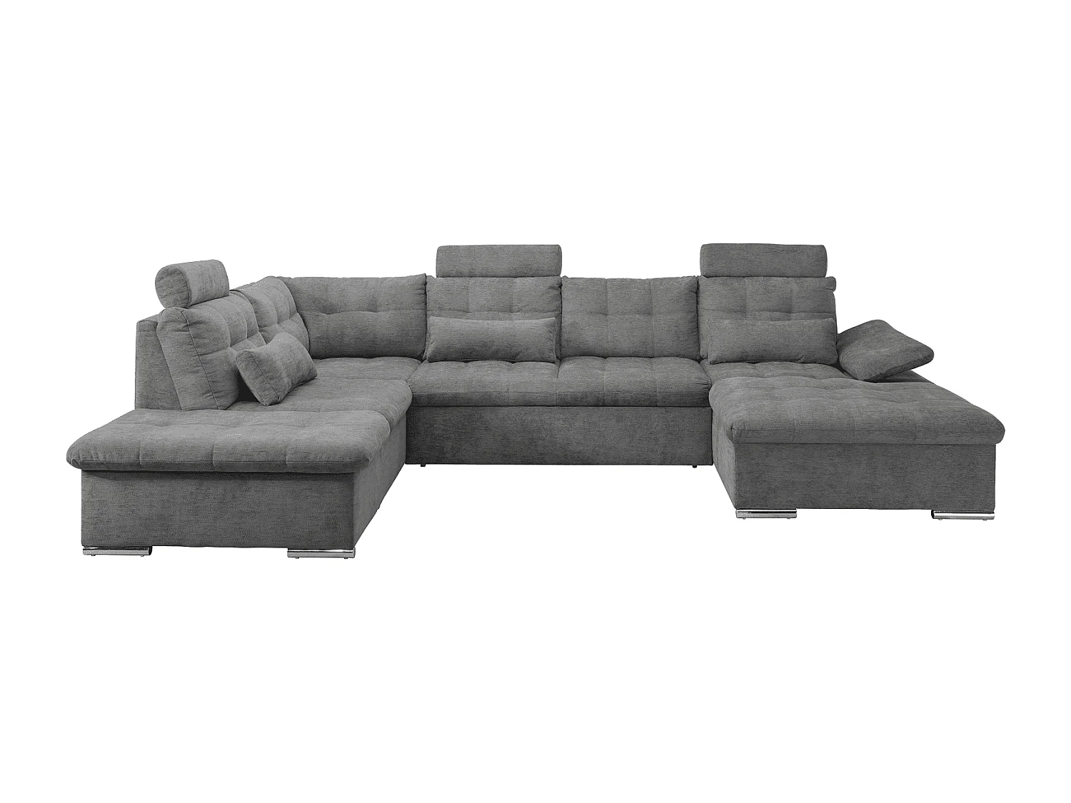 MYHOMELANDO Brest canapé panoramique – forme en U avec fonction couchage et coffre de rangement