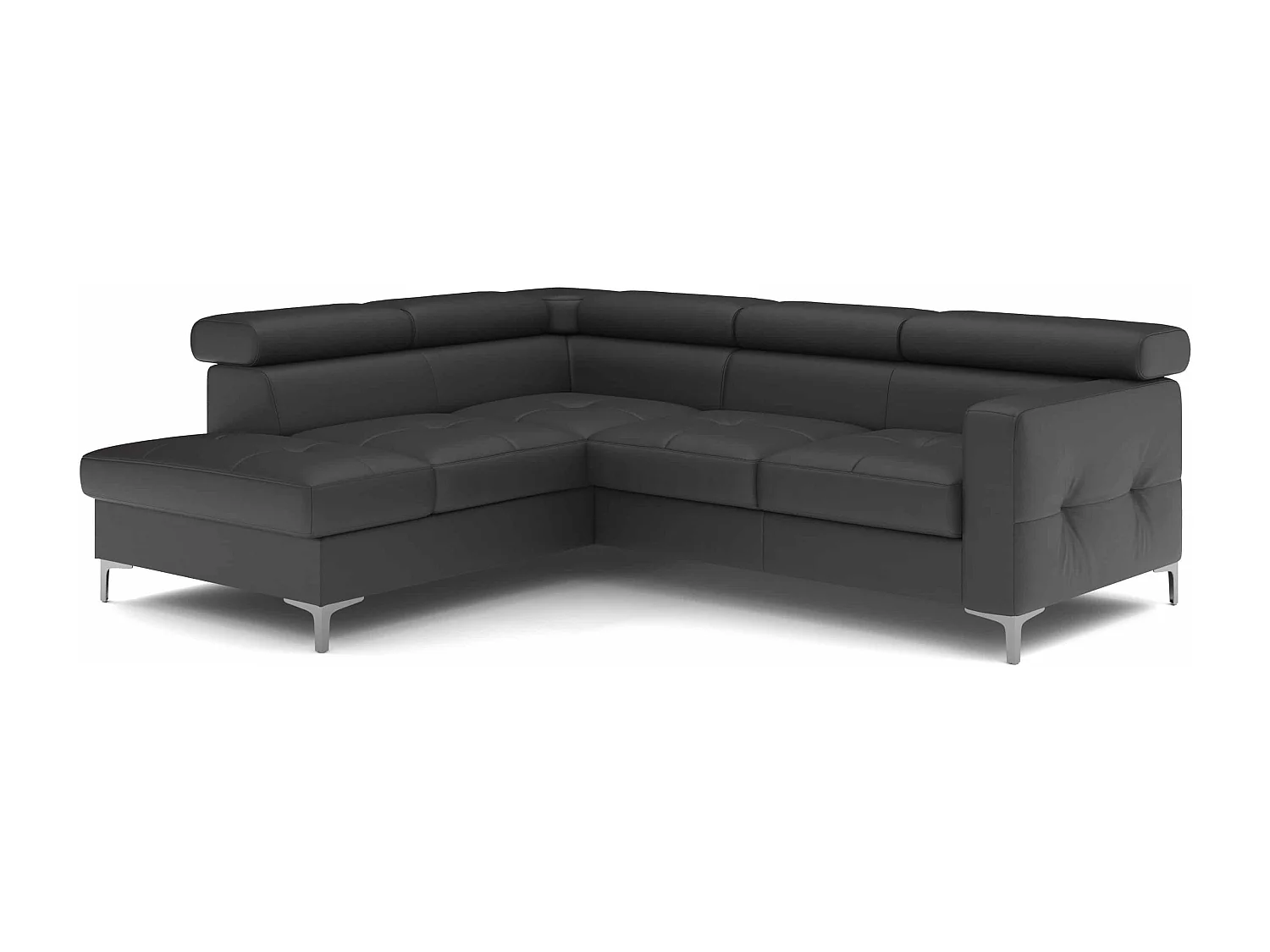 MYHOMELANDO Sammy echt leren hoekbank – L-vorm met slaapfunctie en opbergruimte