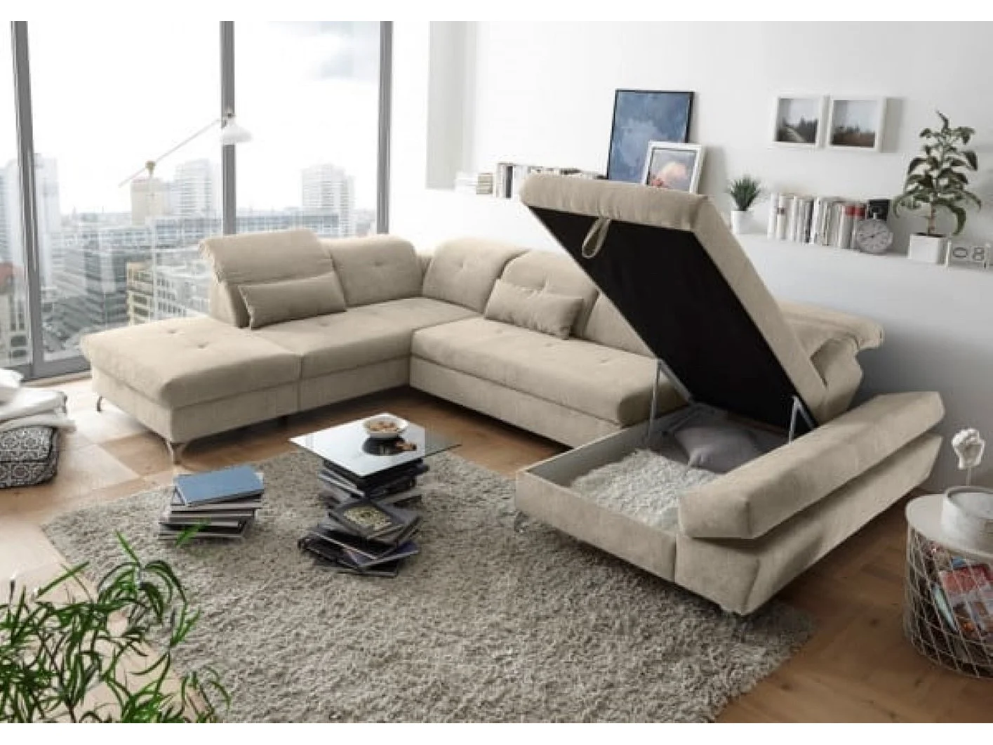 MYHOMELANDO Melfi woonlandschap – U-vorm met slaapfunctie en opbergruimte