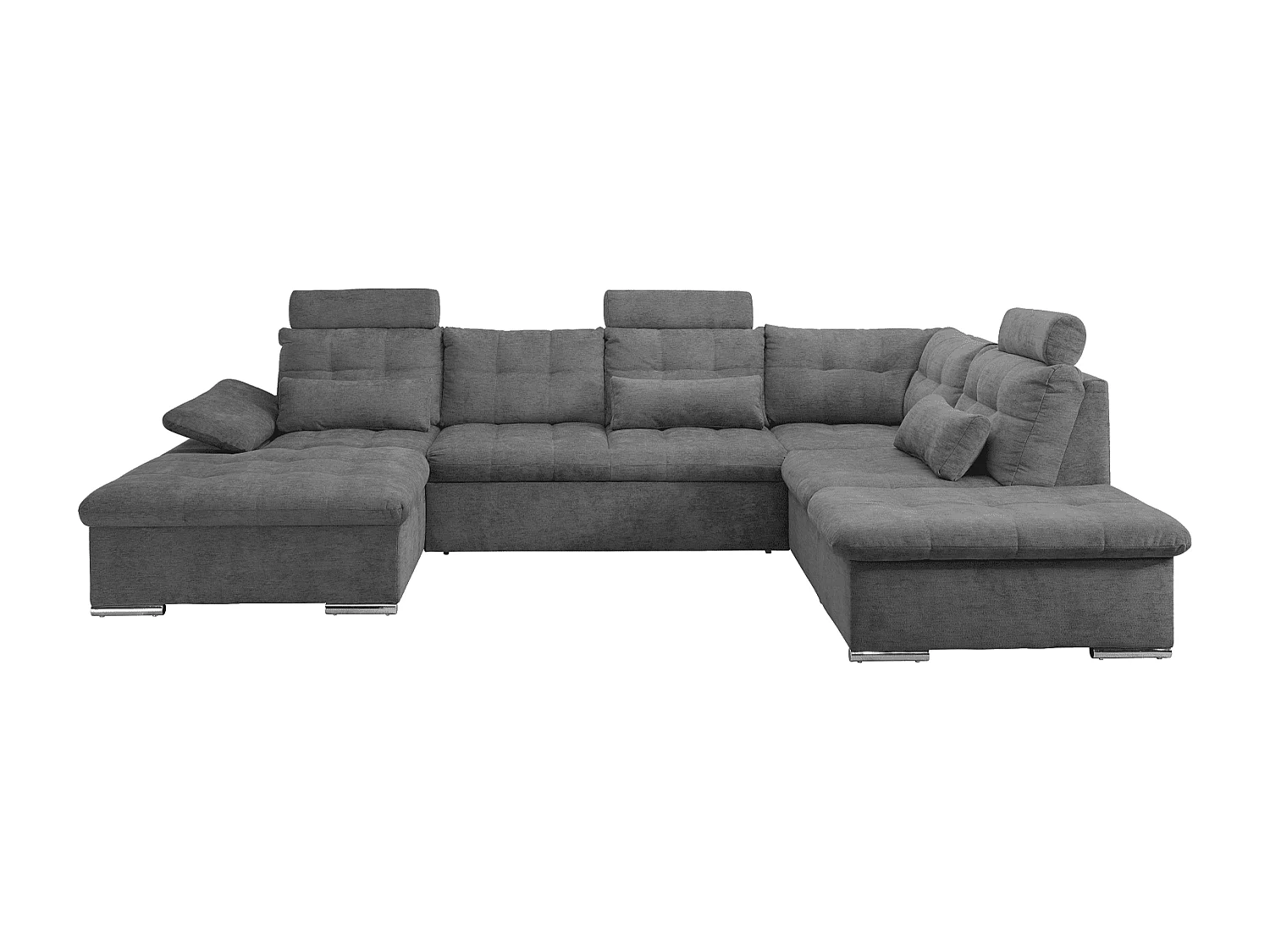 MYHOMELANDO Brest canapé panoramique – forme en U avec fonction couchage et coffre de rangement