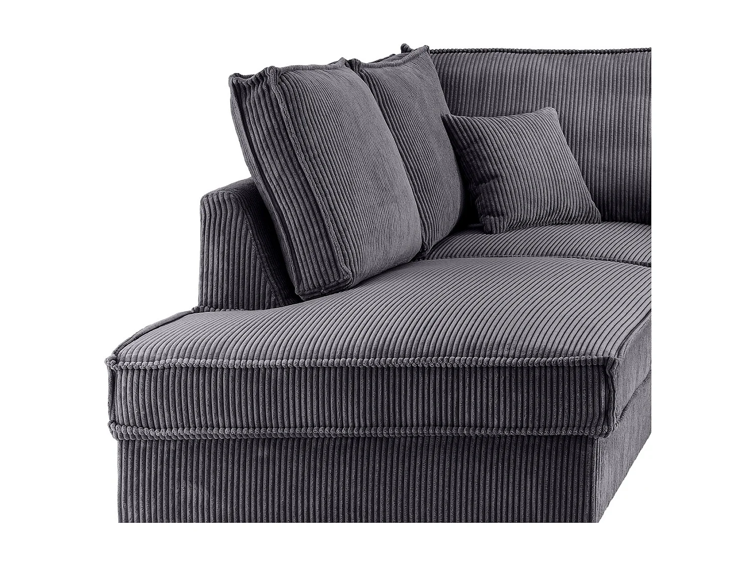 MYHOMELANDO Jerome Wohnlandschaft – U-Form Schlaffunktion und Bettkasten, Cordstoff