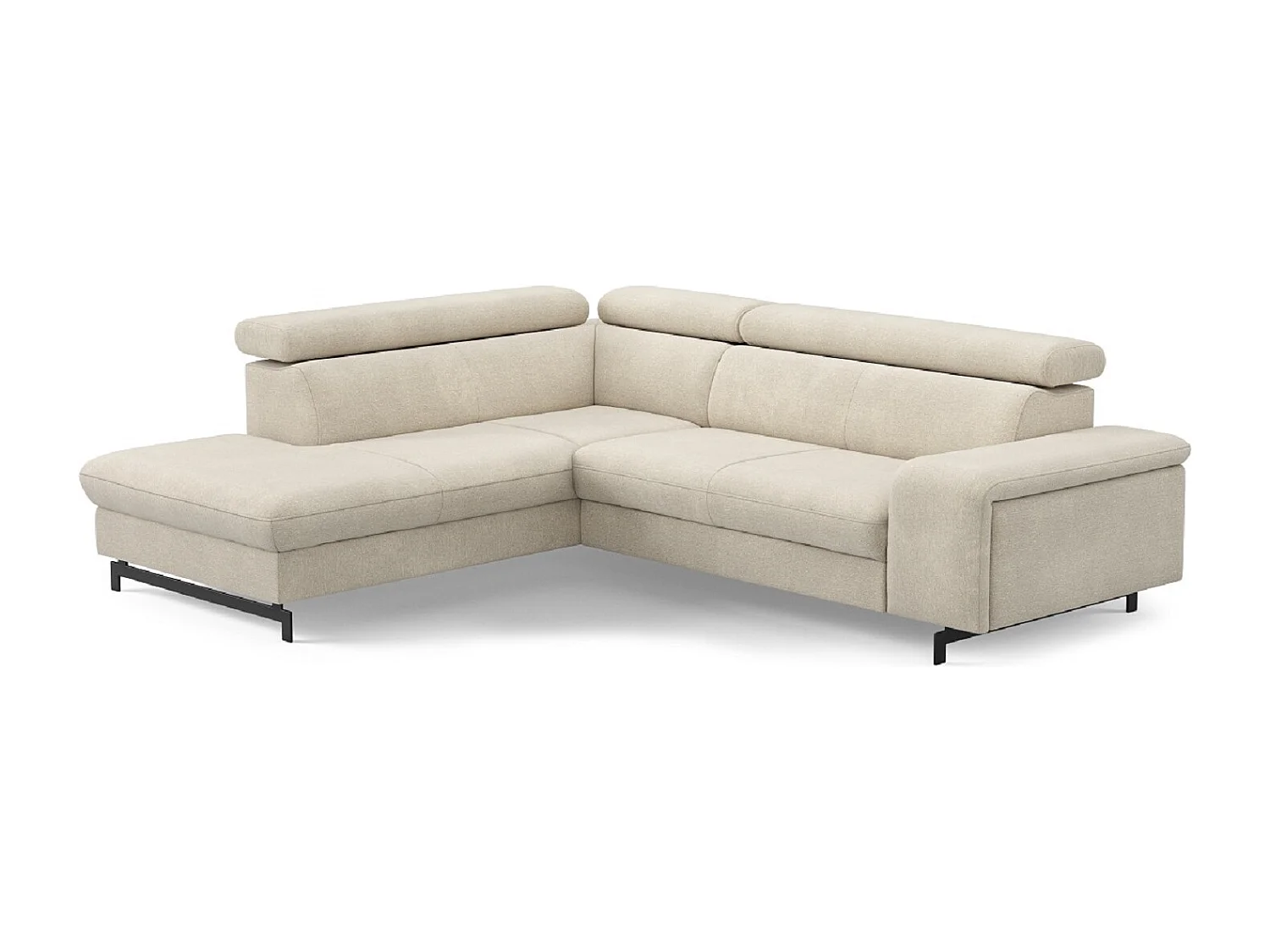 MYHOMELANDO Emma hoekbank – L-vorm met slaapfunctie en opbergruimte, verstelbare hoofdsteunen