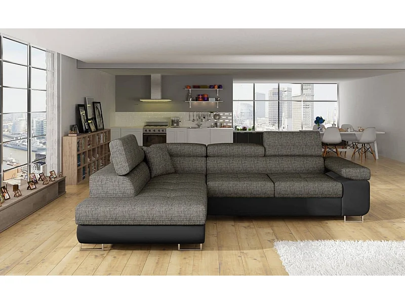 MYHOMELANDO hoekbank Anton – L-vorm met slaapfunctie en opbergruimte, Berlin- & Soft-stof