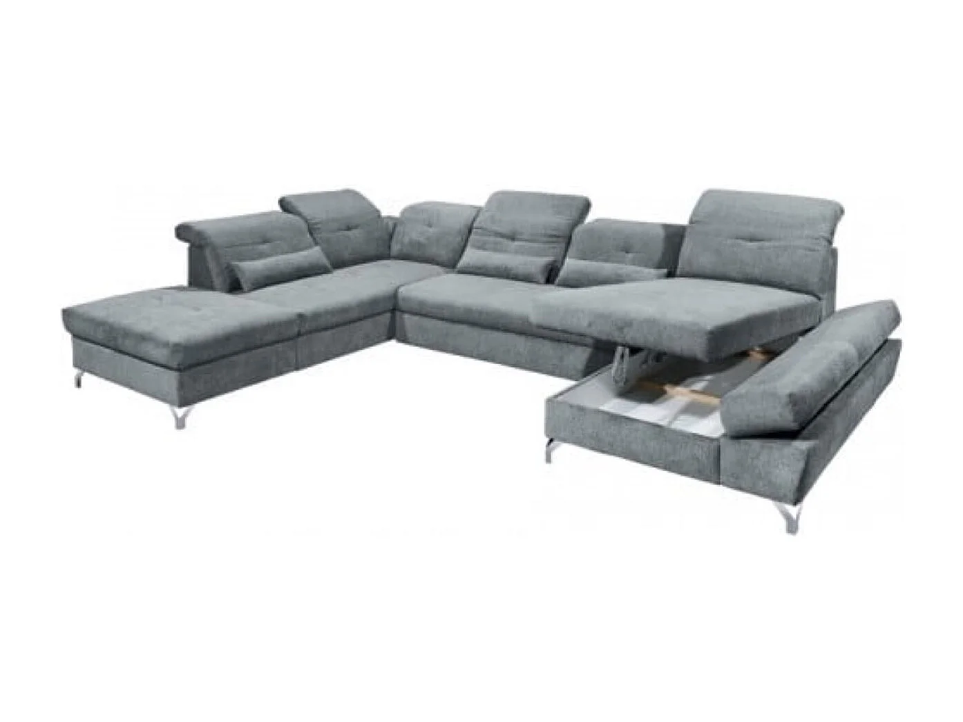 MYHOMELANDO Melfi Wohnlandschaft – U-Form mit Schlaffunktion und Bettkasten