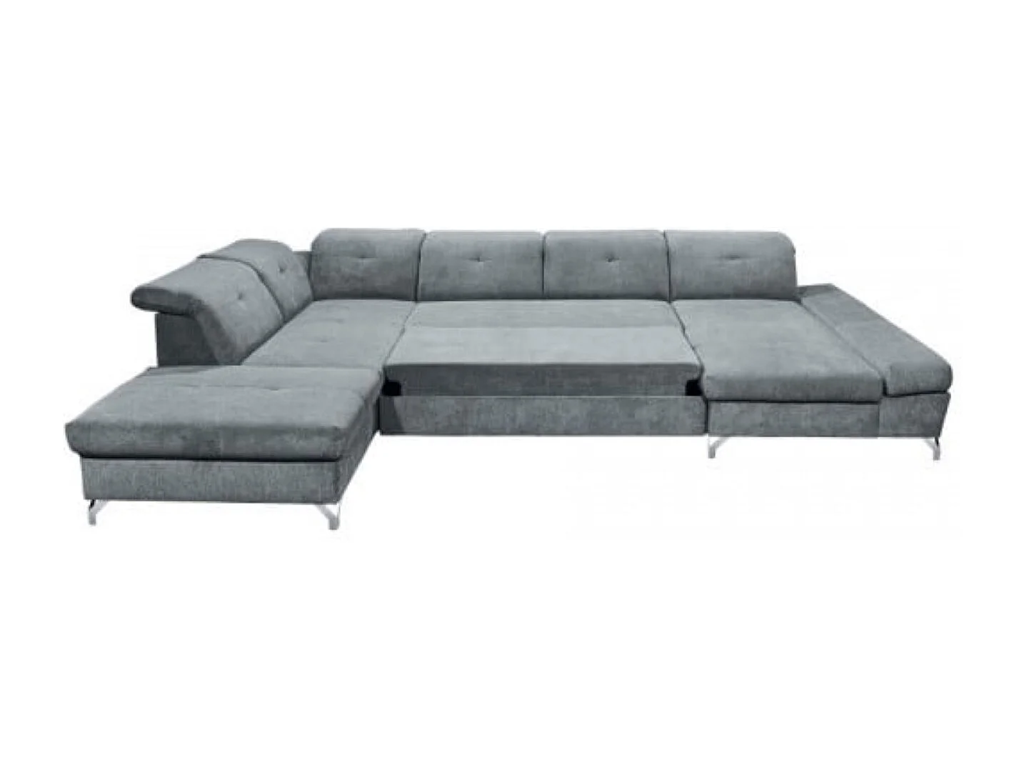 MYHOMELANDO Melfi Wohnlandschaft – U-Form mit Schlaffunktion und Bettkasten