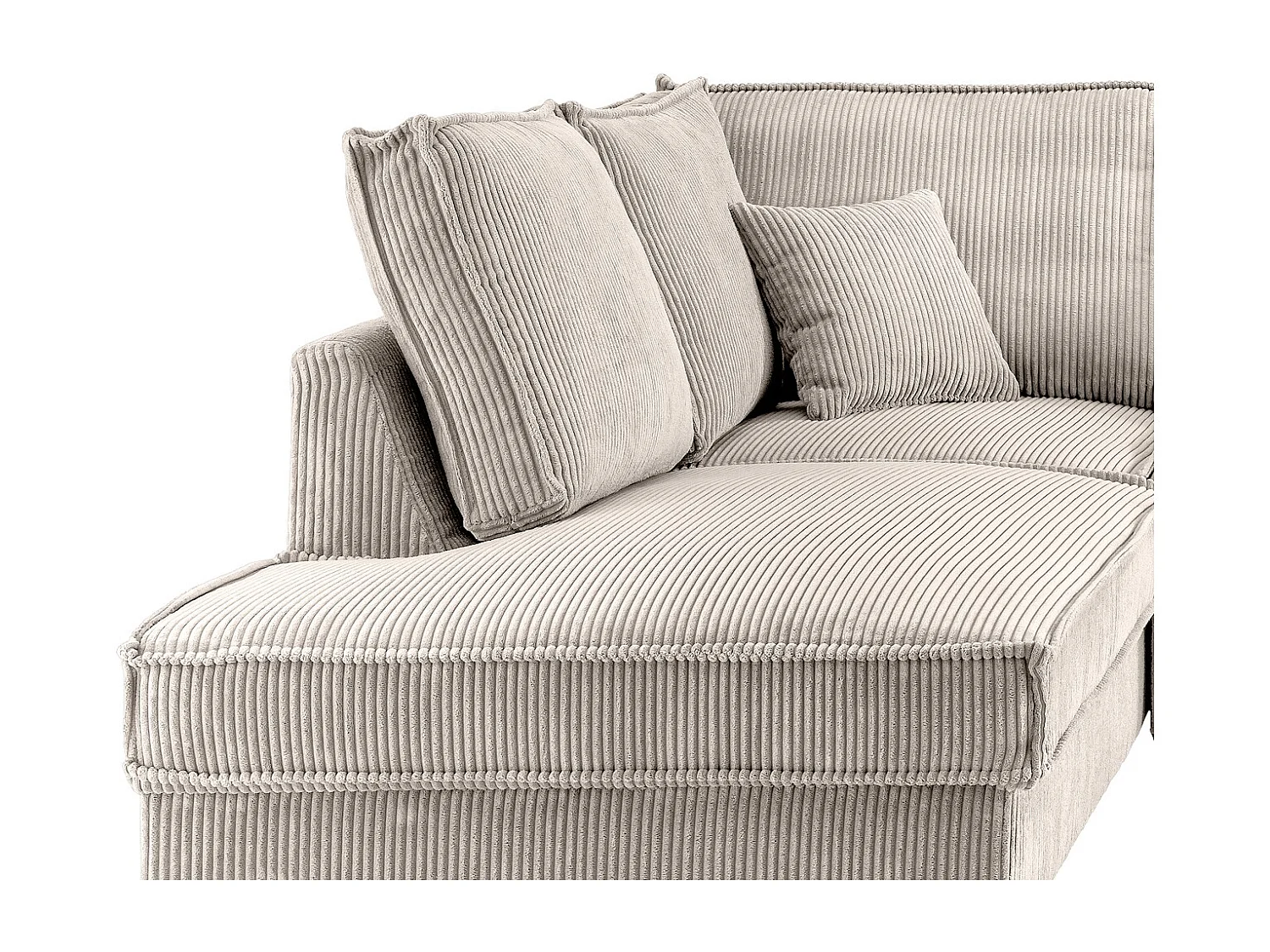 MYHOMELANDO Jerome Wohnlandschaft – U-Form Schlaffunktion und Bettkasten, Cordstoff