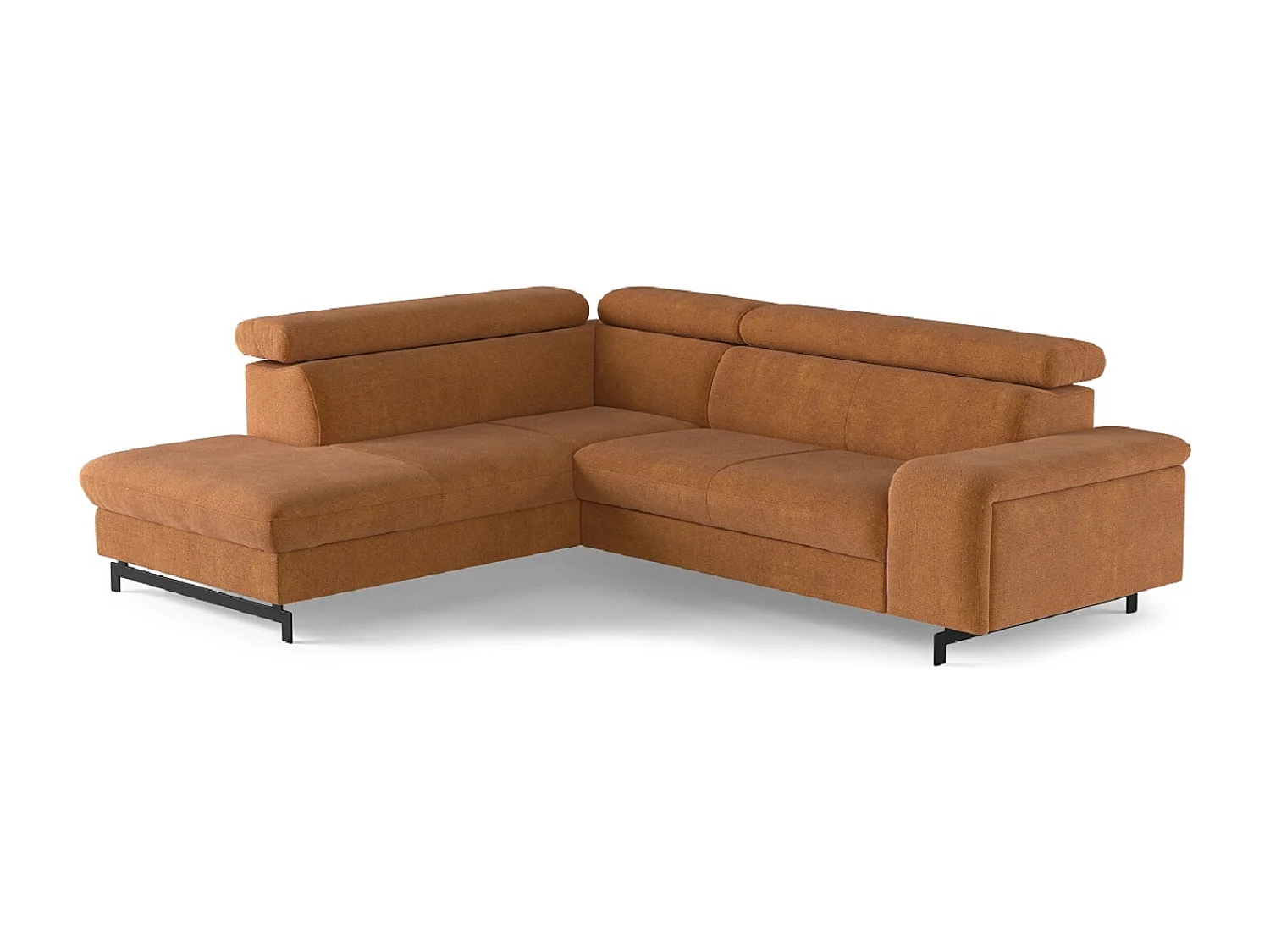 MYHOMELANDO Emma hoekbank – L-vorm met slaapfunctie en opbergruimte, verstelbare hoofdsteunen