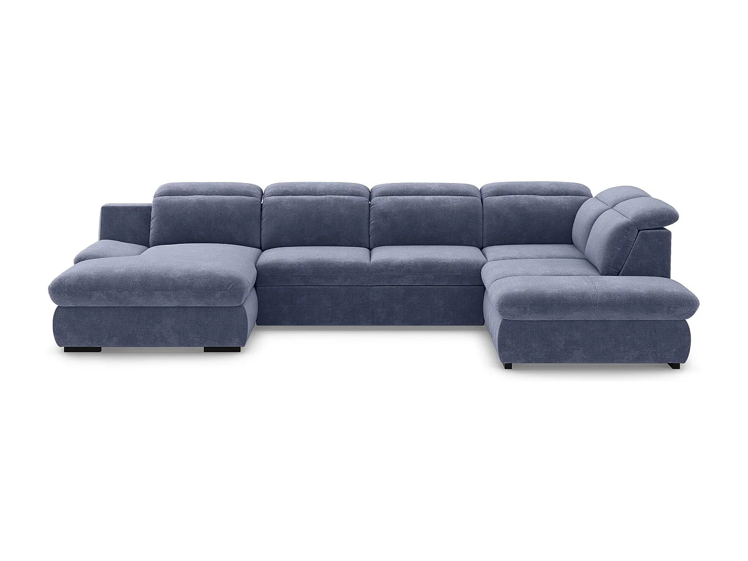 MYHOMELANDO Lorena canapé panoramique – forme en U avec fonction couchage et coffre de rangement