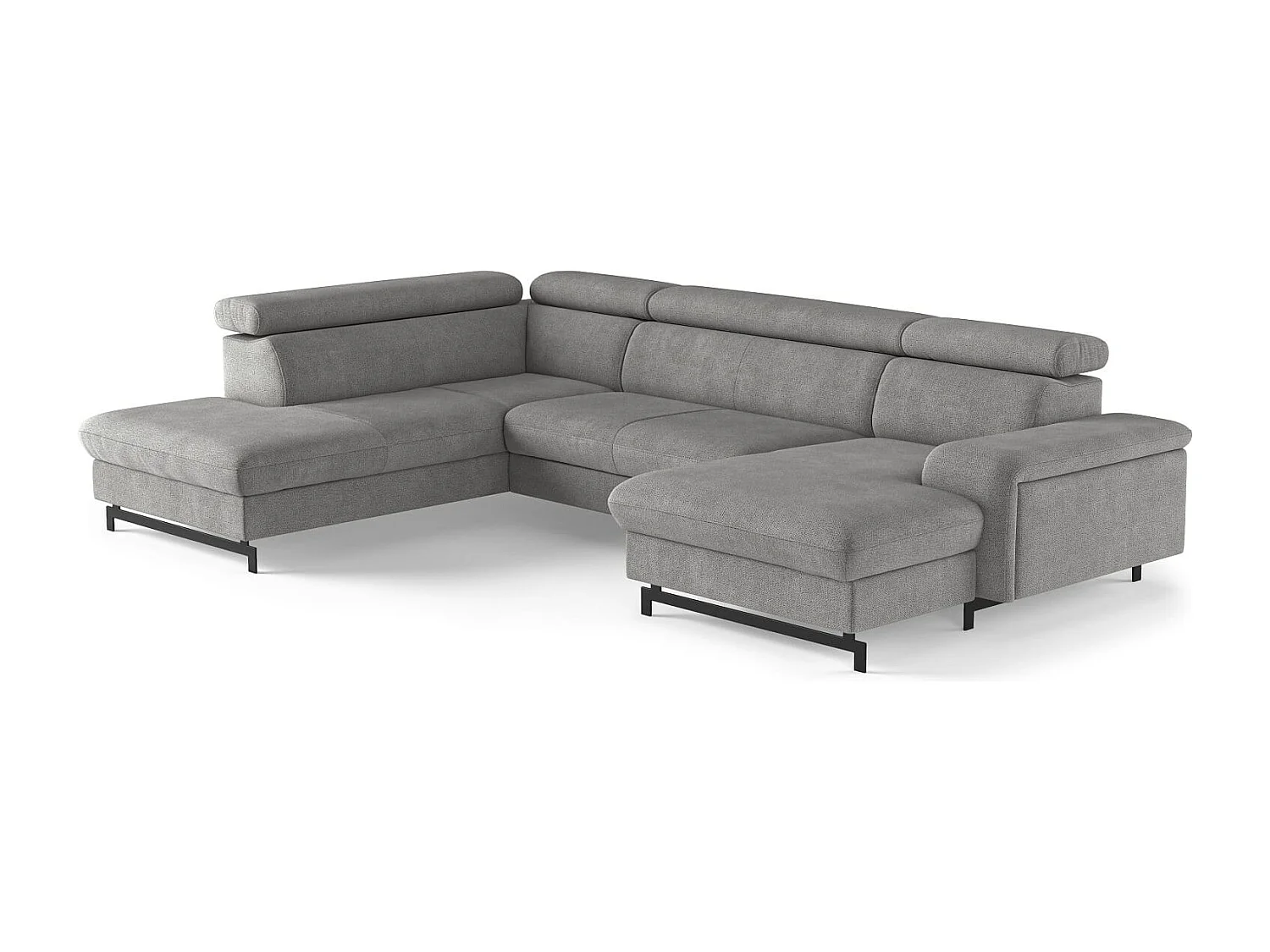 MYHOMELANDO Emma woonlandschap – U-vorm met slaapfunctie en opbergruimte, Orlando-stof