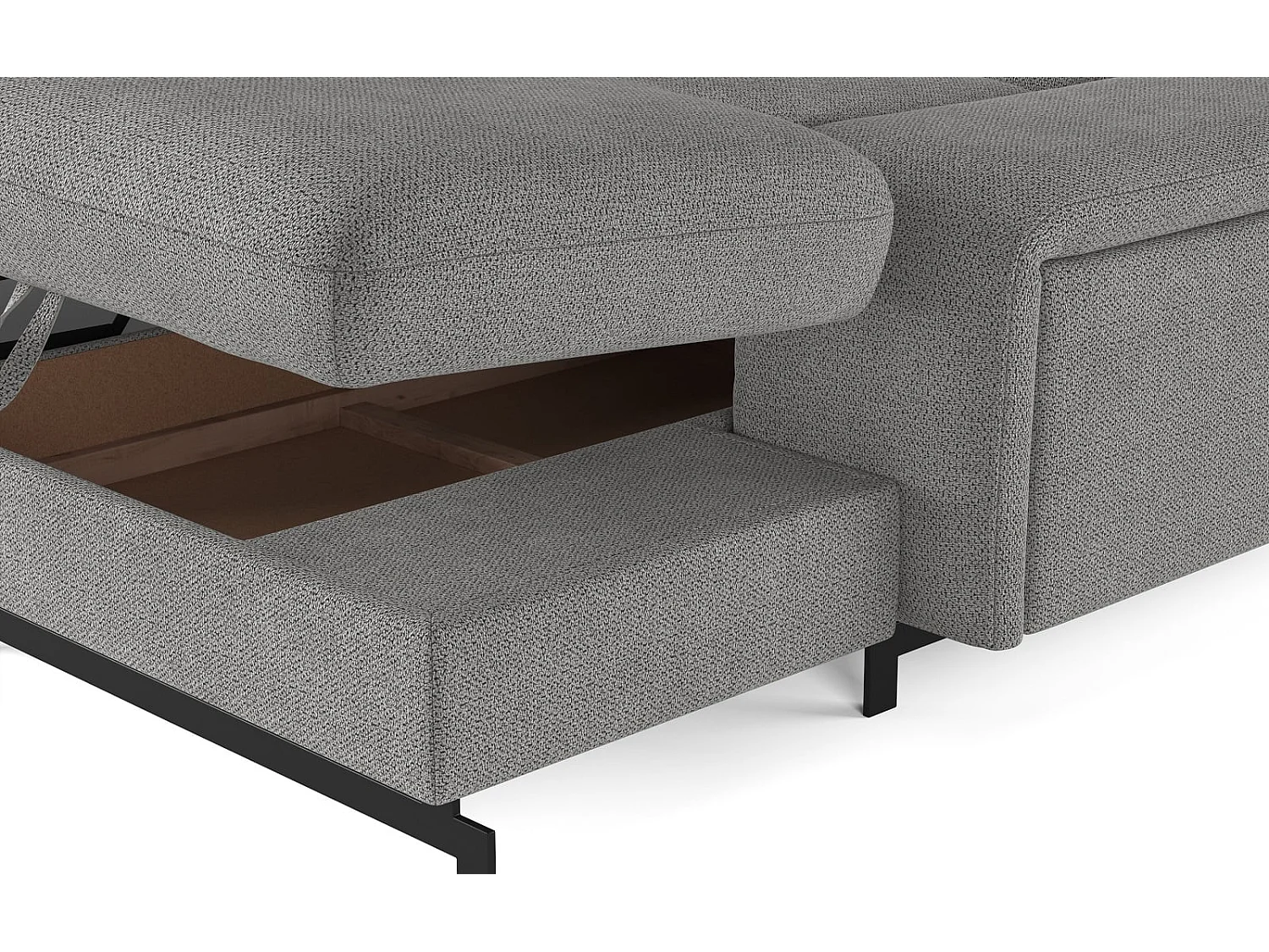 MYHOMELANDO Emma woonlandschap – U-vorm met slaapfunctie en opbergruimte, Orlando-stof