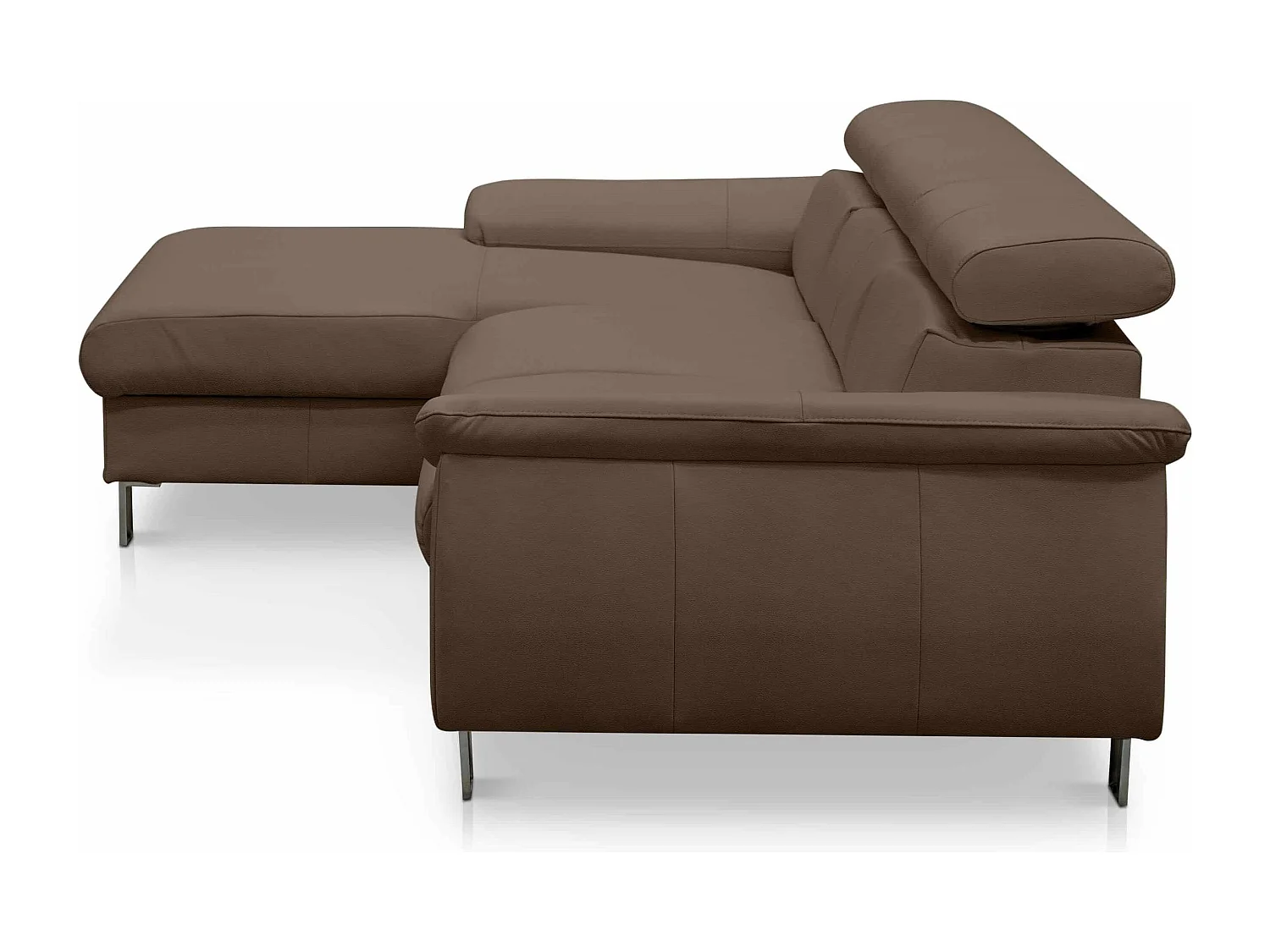 MYHOMELANDO Micky Ecksofa Echtleder – L‑Form mit Schlaffunktion und Bettkasten