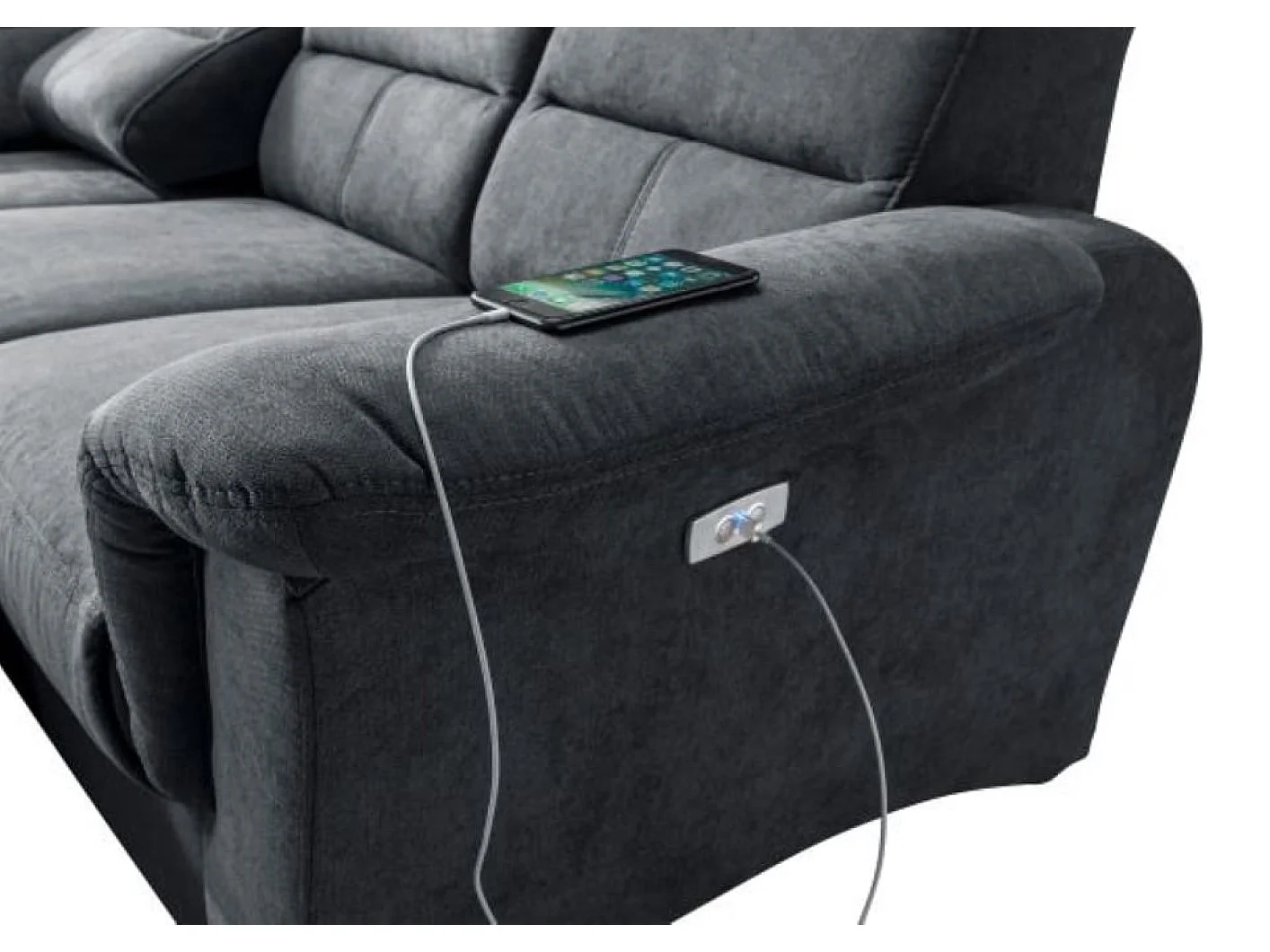 MYHOMELANDO Paris Ecksofa – Schlaffunktion, elektrische Relaxfunktion, USB-Anschluss