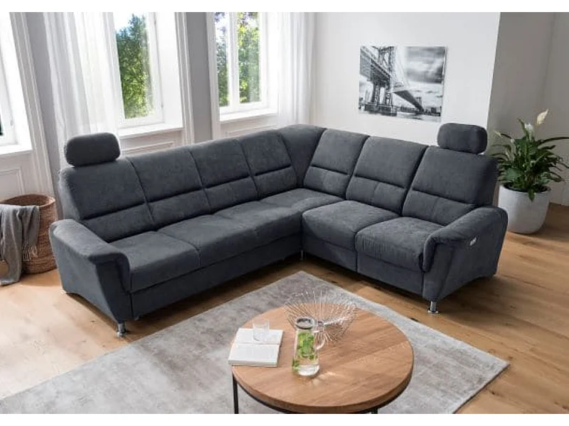 MYHOMELANDO Paris Ecksofa – Schlaffunktion, elektrische Relaxfunktion, USB-Anschluss
