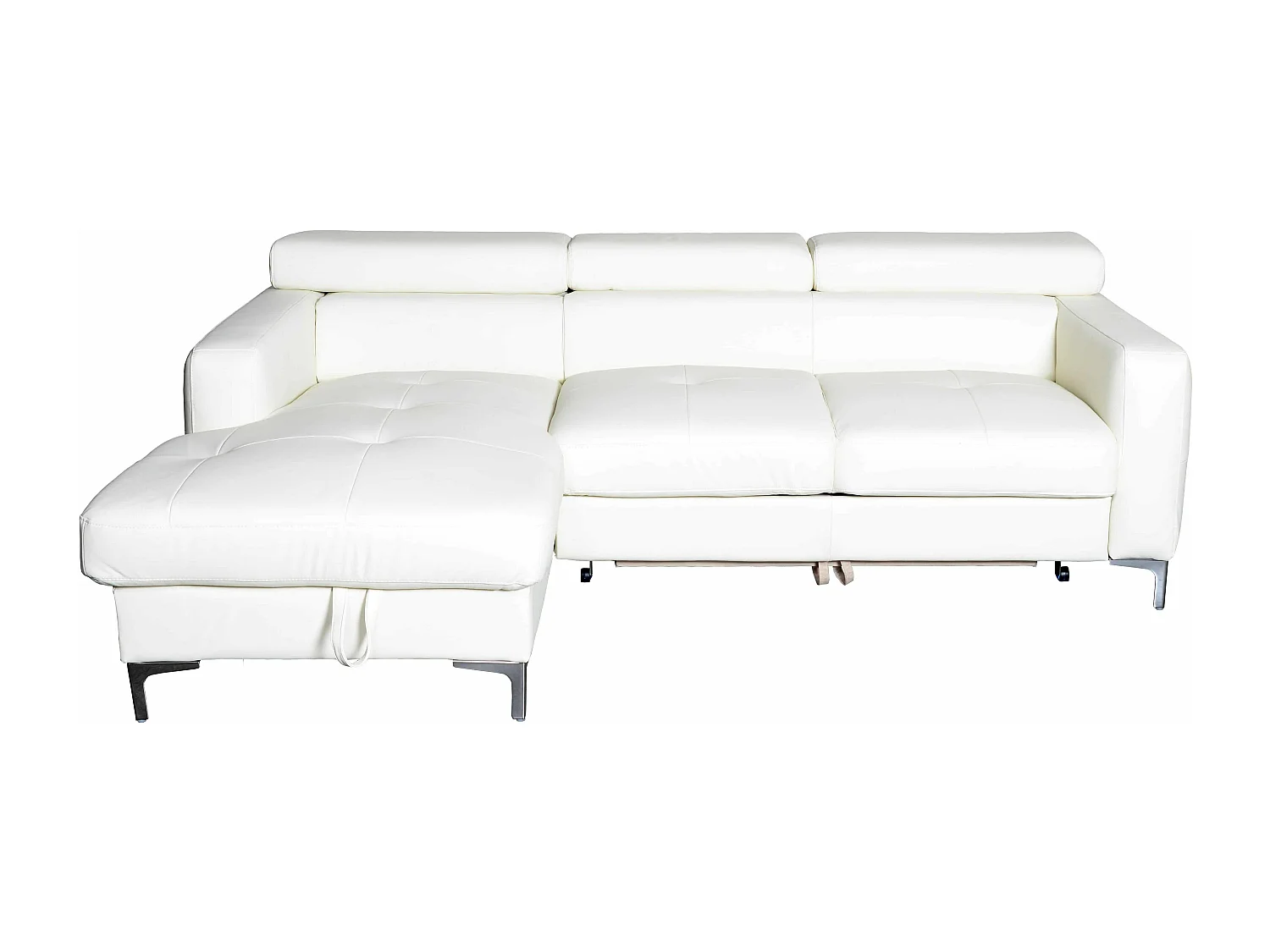 MYHOMELANDO Sammy echt leren hoekbank – L-vorm met recamière, slaapfunctie en opbergruimte