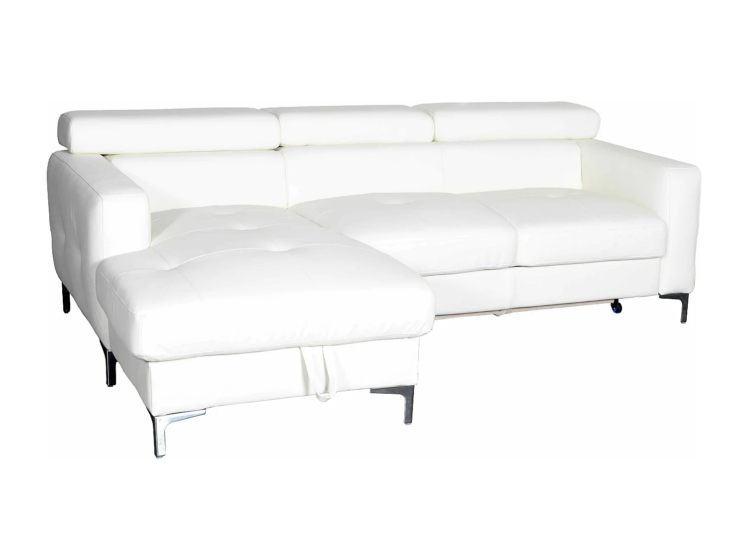 MYHOMELANDO Sammy echt leren hoekbank – L-vorm met recamière, slaapfunctie en opbergruimte