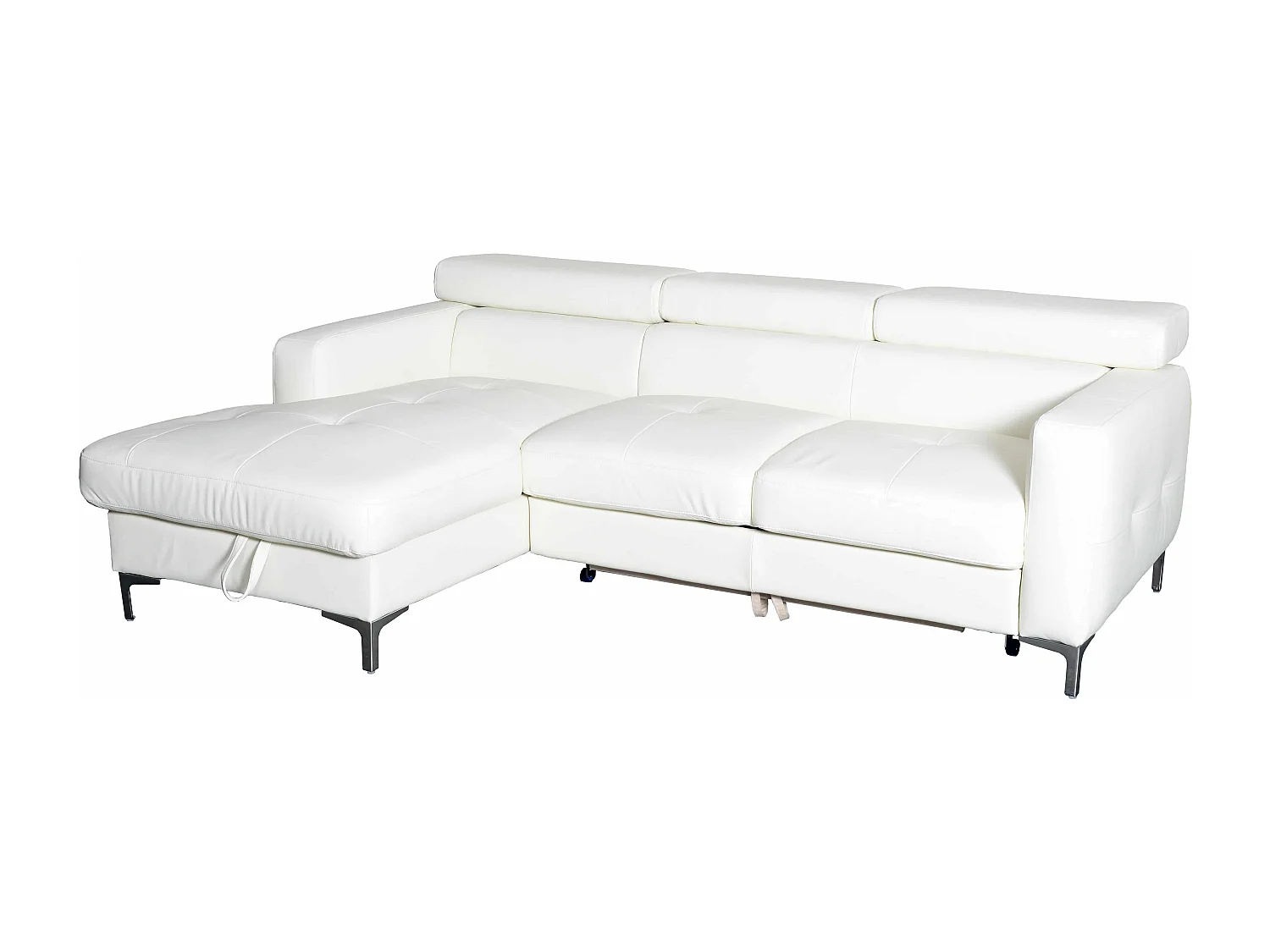 MYHOMELANDO Sammy echt leren hoekbank – L-vorm met recamière, slaapfunctie en opbergruimte