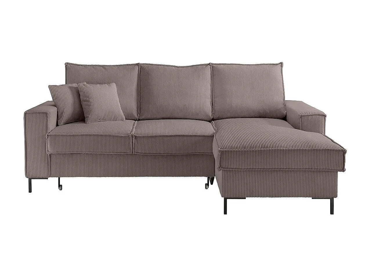 MYHOMELANDO Jerome hoekbank – L-vorm met slaapfunctie en opbergruimte, cordbekleding
