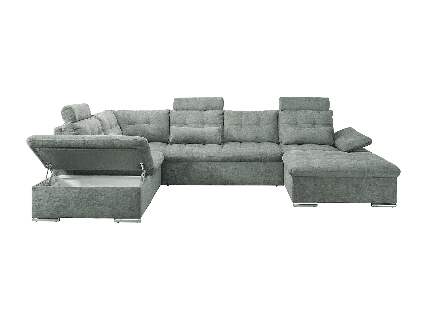 MYHOMELANDO Brest Wohnlandschaft – U-Form mit Schlaffunktion und Bettkasten