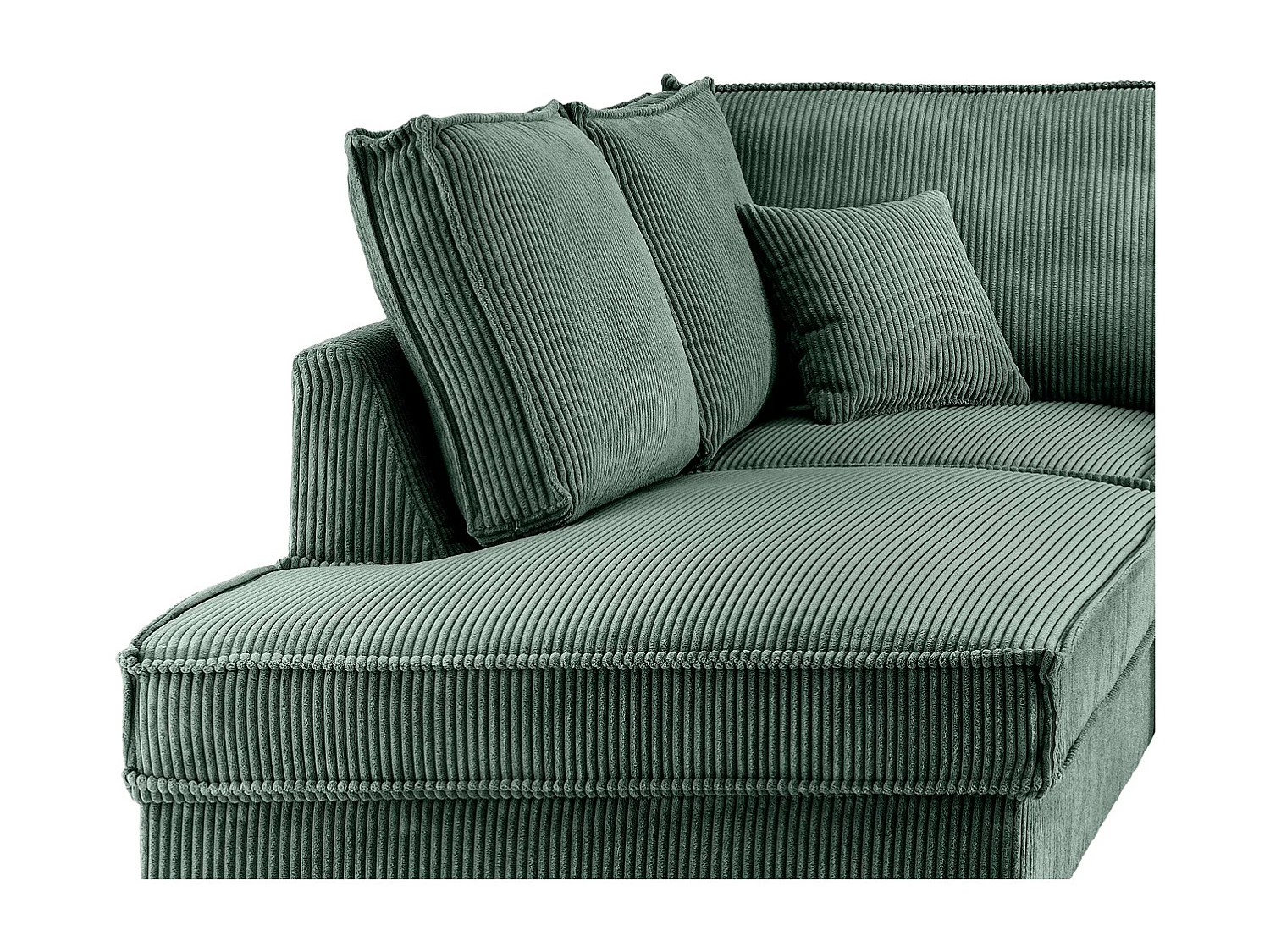 MYHOMELANDO Jerome Wohnlandschaft – U-Form Schlaffunktion und Bettkasten, Cordstoff