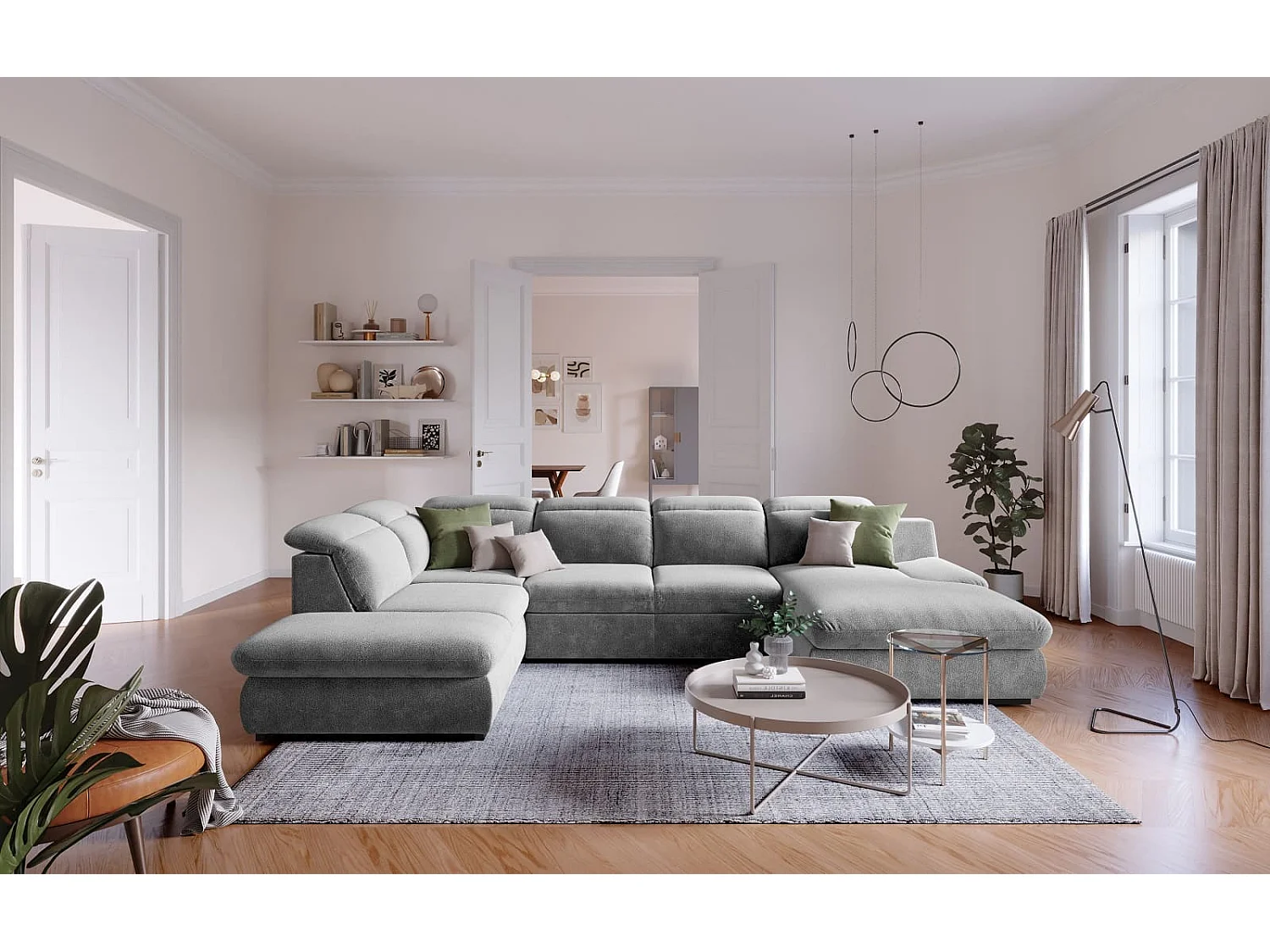 MYHOMELANDO Lorena woonlandschap – U-vorm met slaapfunctie en opbergruimte