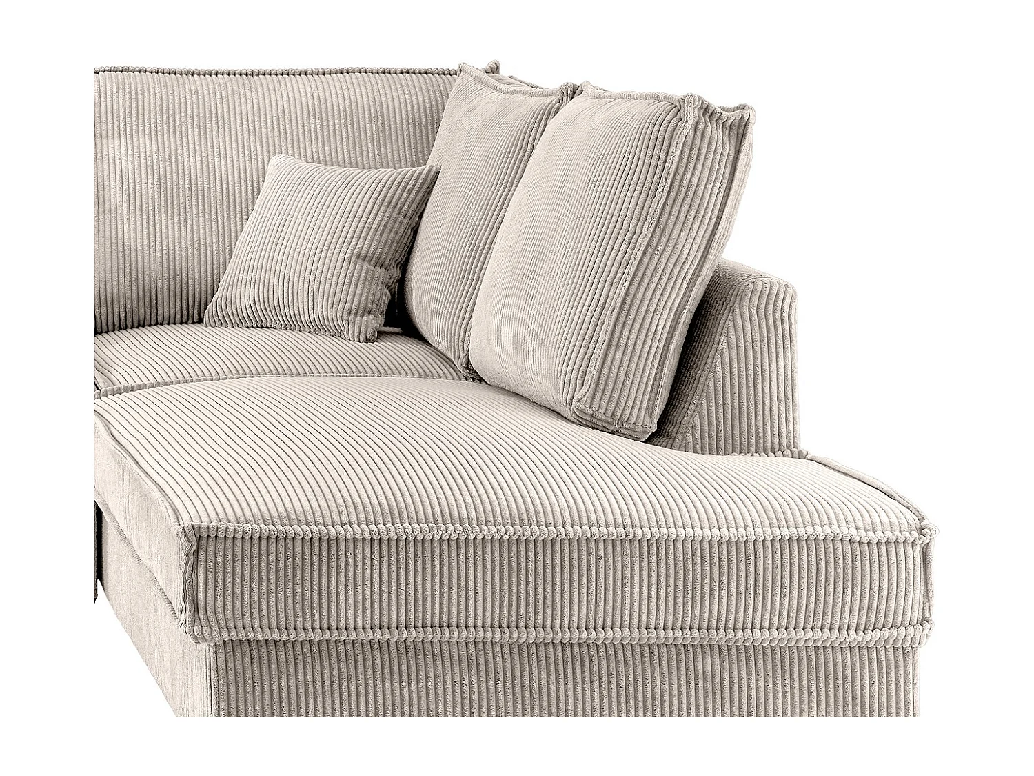 MYHOMELANDO Jerome Wohnlandschaft – U-Form Schlaffunktion und Bettkasten, Cordstoff