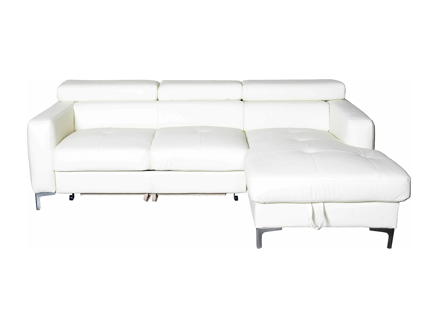 MYHOMELANDO Sammy echt leren hoekbank – L-vorm met recamière, slaapfunctie en opbergruimte