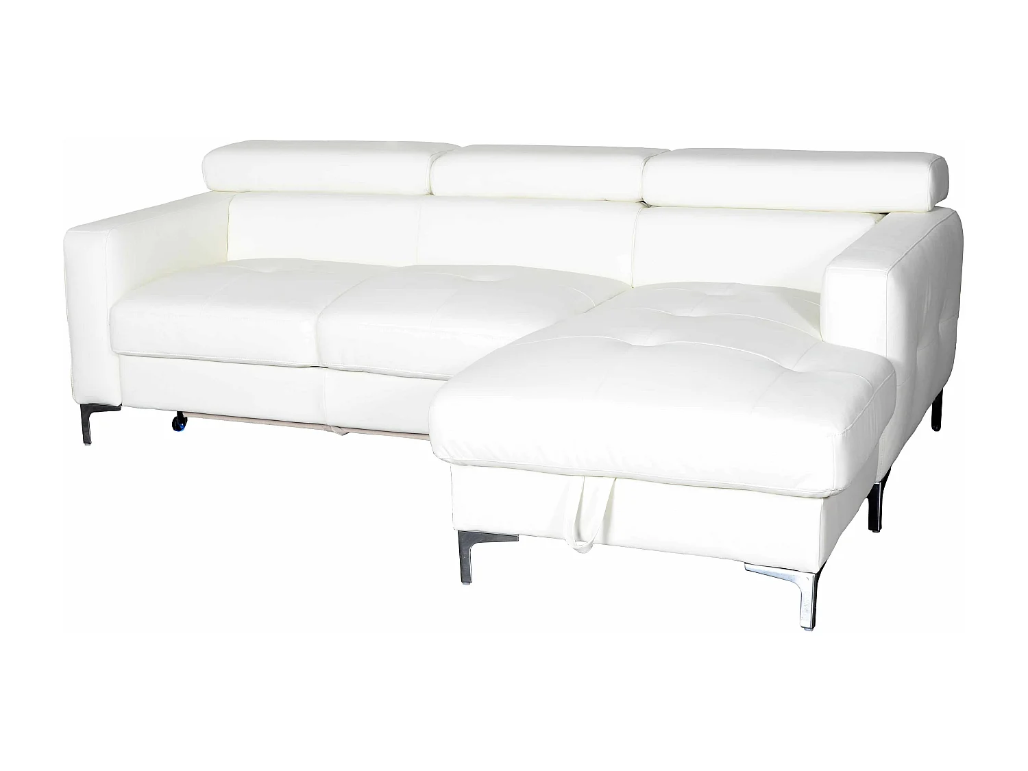 MYHOMELANDO Sammy echt leren hoekbank – L-vorm met recamière, slaapfunctie en opbergruimte