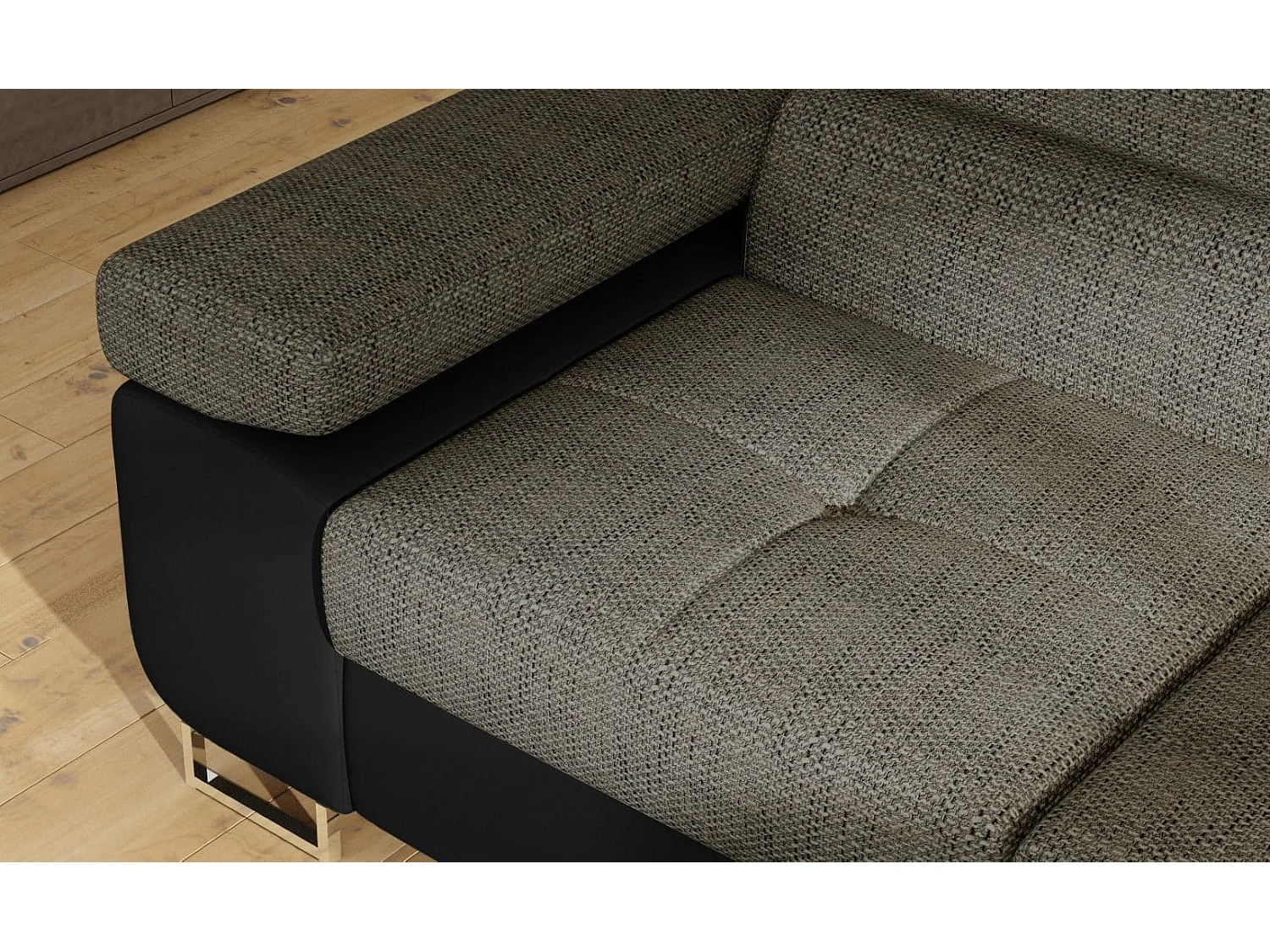 MYHOMELANDO hoekbank Anton – L-vorm met slaapfunctie en opbergruimte, Berlin- & Soft-stof