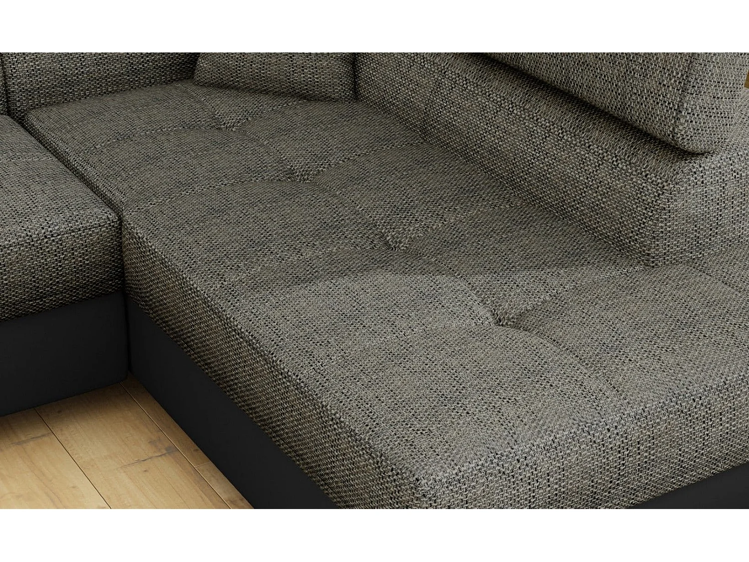 MYHOMELANDO hoekbank Anton – L-vorm met slaapfunctie en opbergruimte, Berlin- & Soft-stof