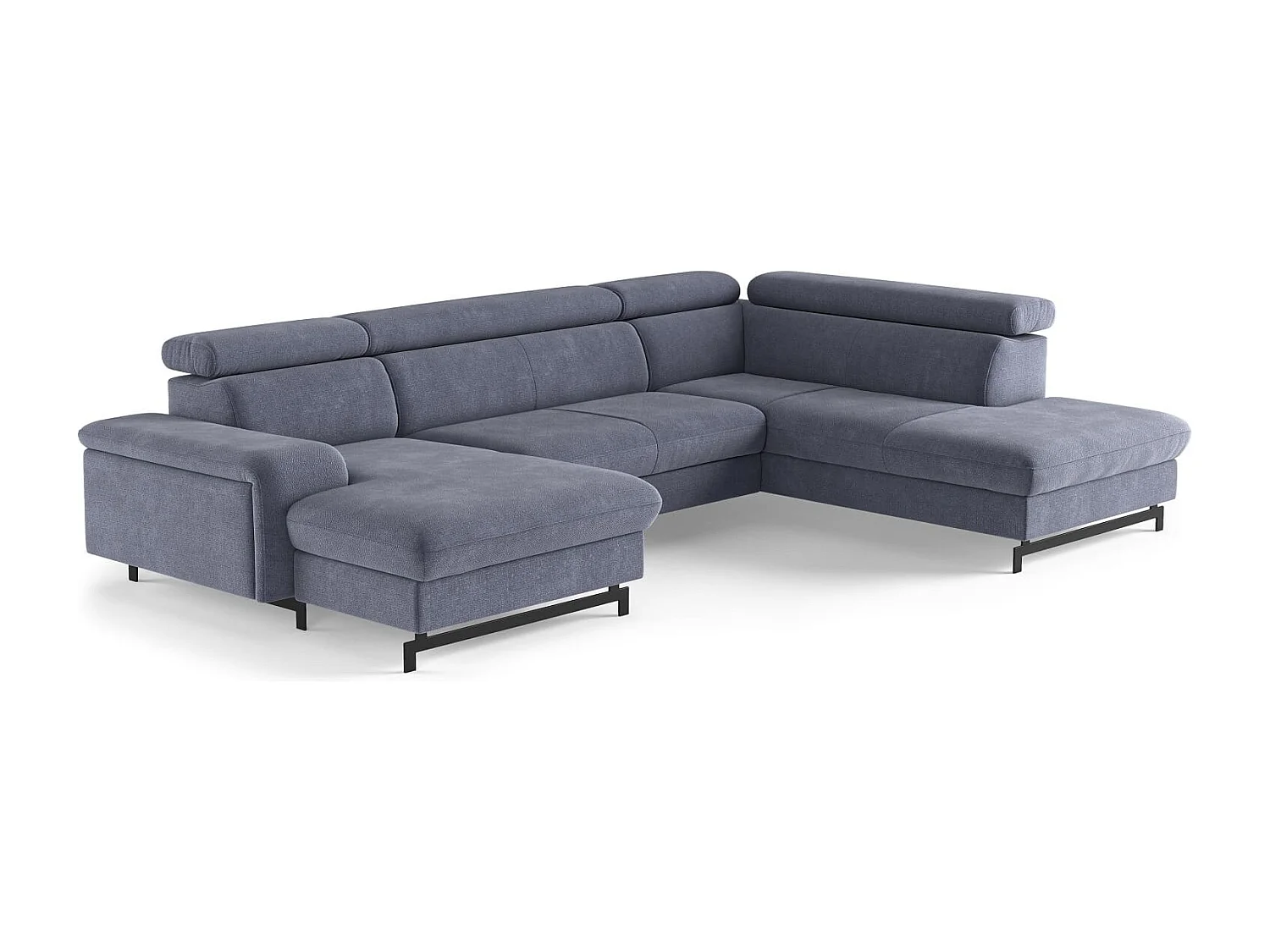 MYHOMELANDO Emma woonlandschap – U-vorm met slaapfunctie en opbergruimte, Orlando-stof