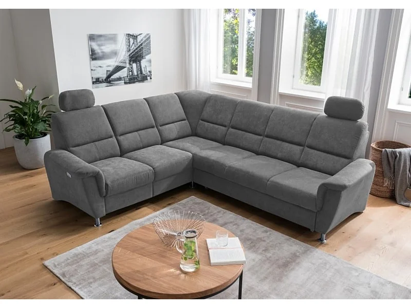 MYHOMELANDO Paris hoekbank – slaapfunctie, elektrische relaxfunctie, USB-aansluiting